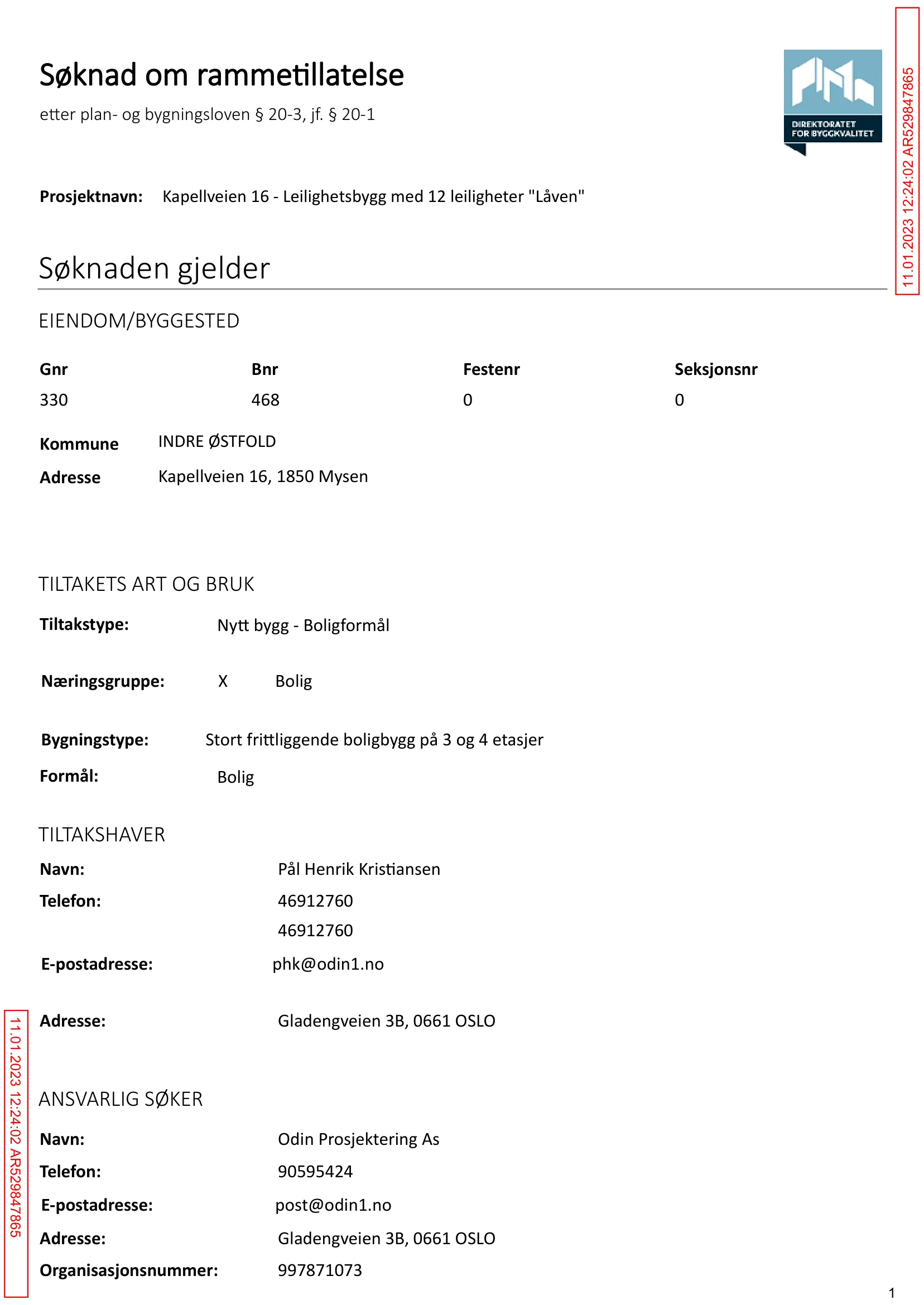 Søknad om rammetillatelse
