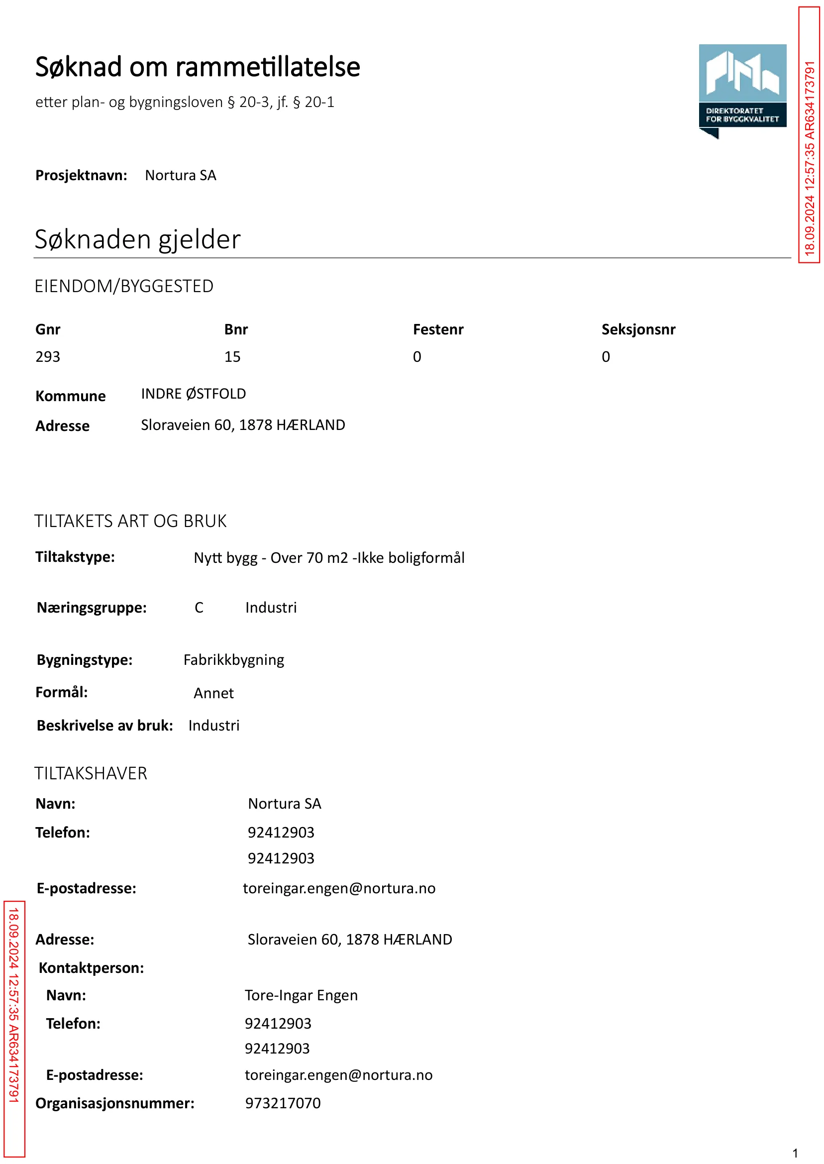 Søknad om rammetillatelse
