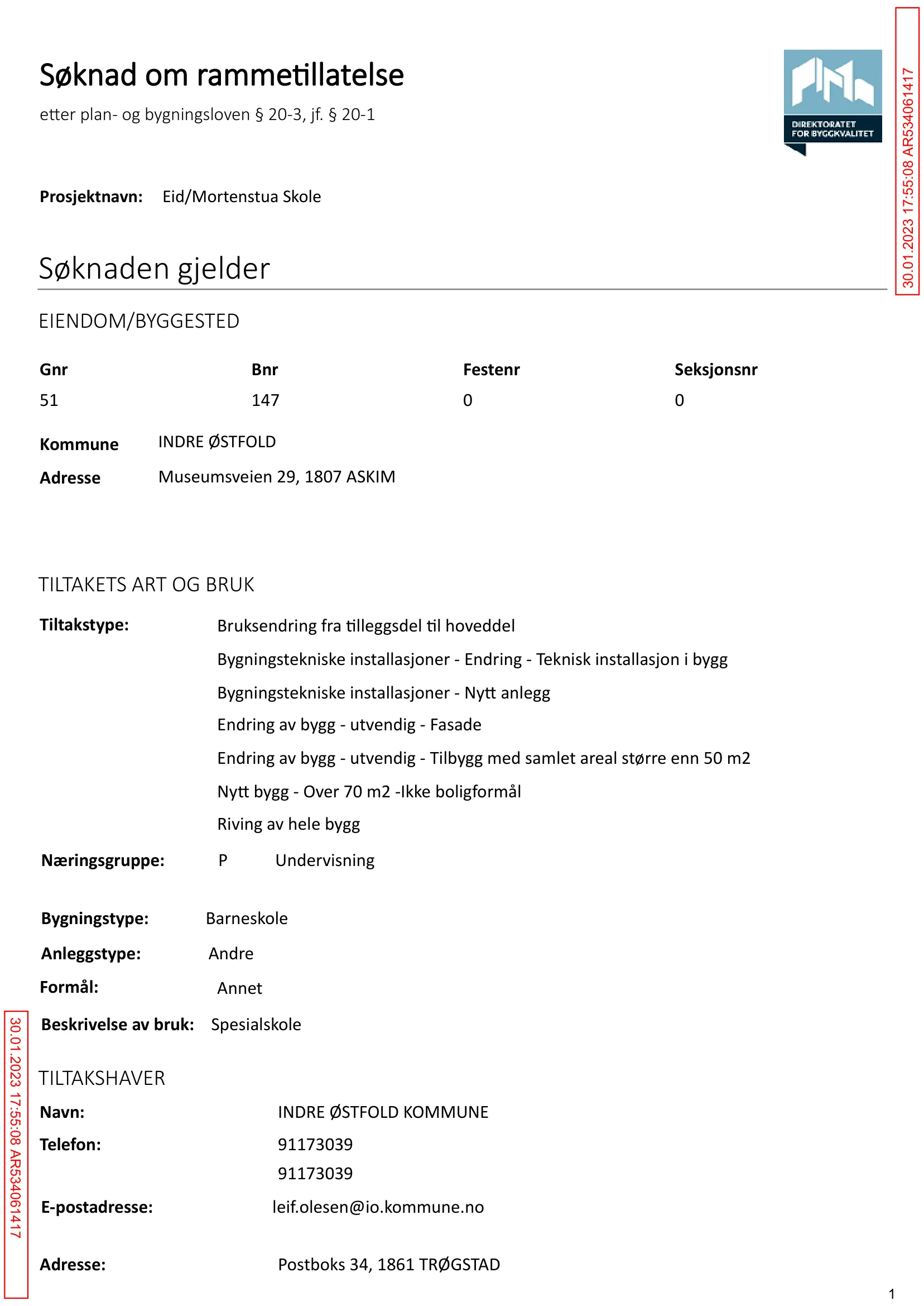 Søknad om rammetillatelse