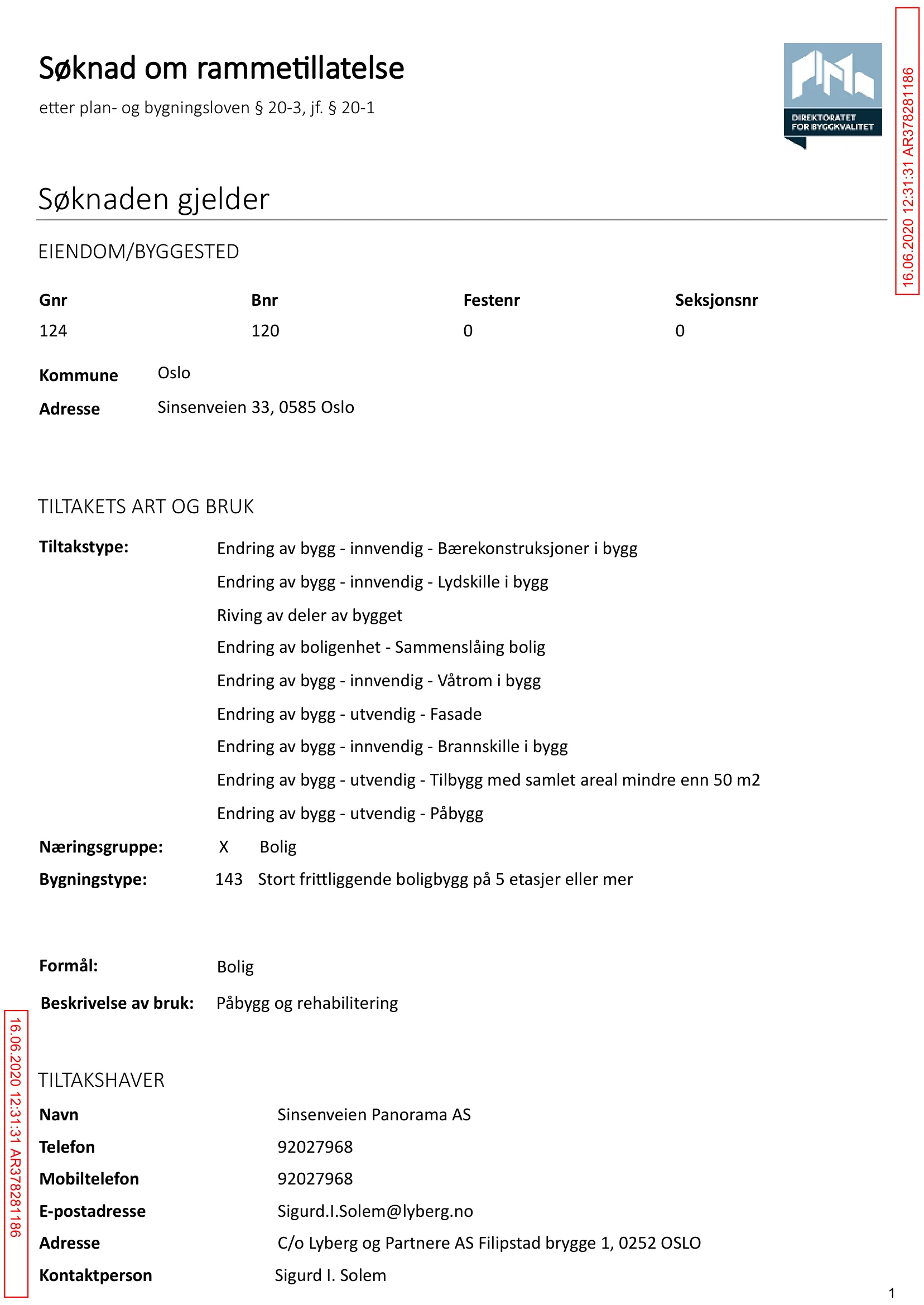 Søknad om rammetillatelse