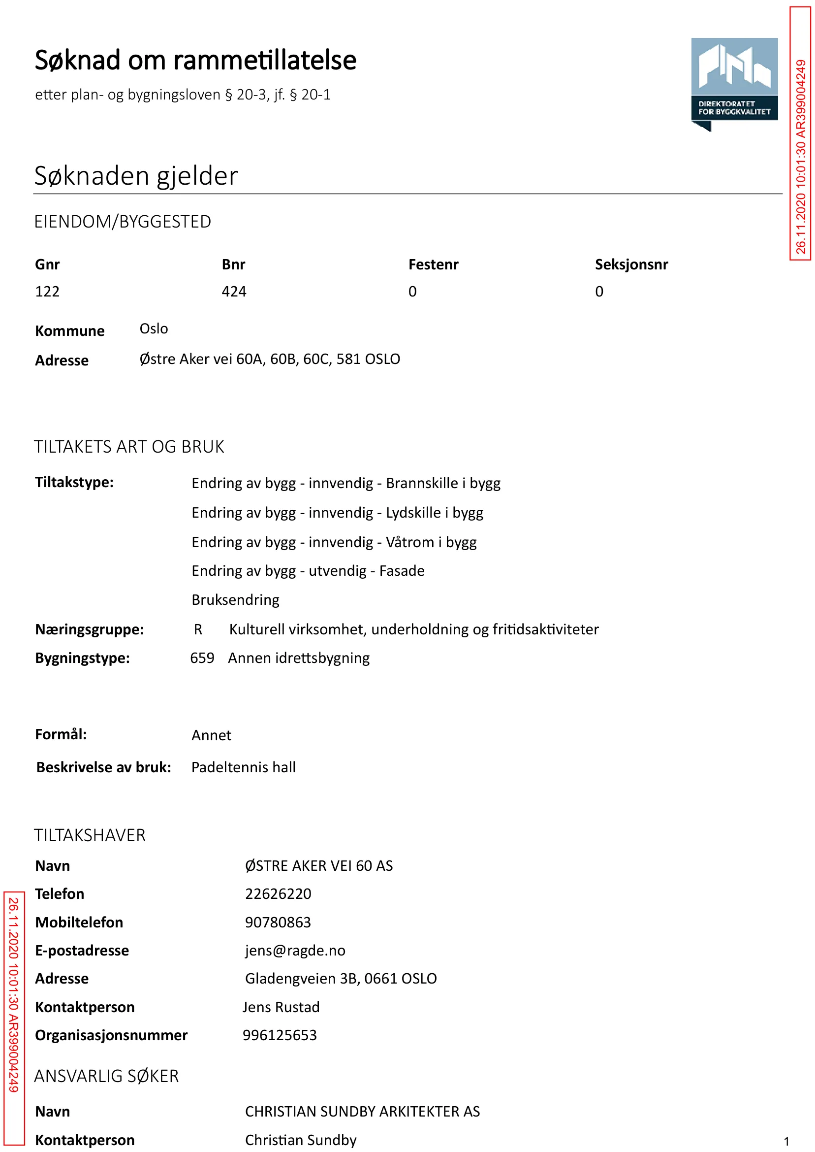 Søknad om rammetillatelse
