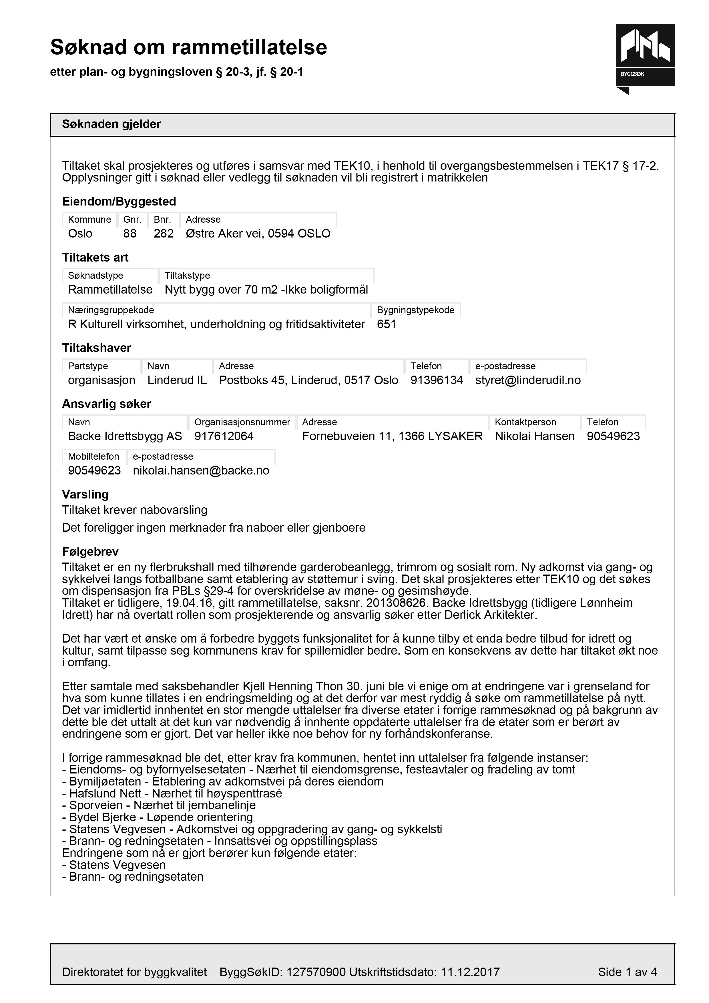 Søknad om rammetillatelse