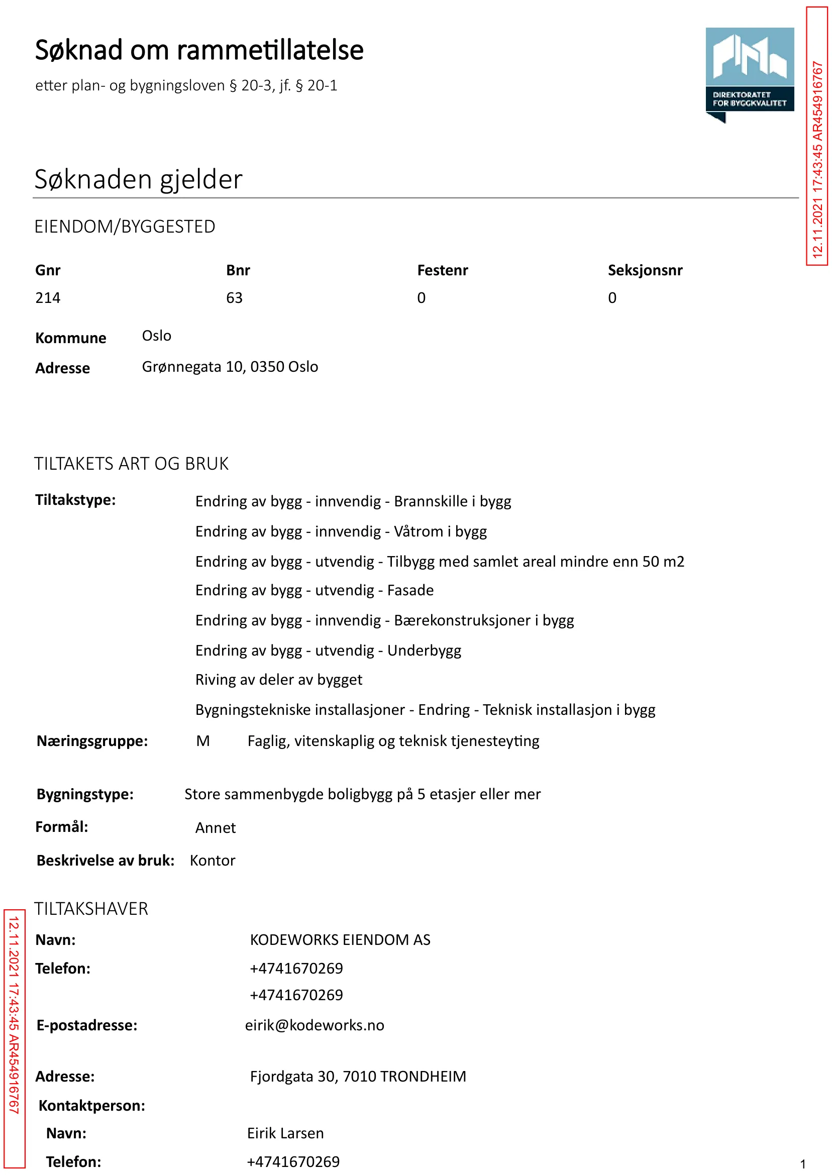 Søknad om rammetillatelse