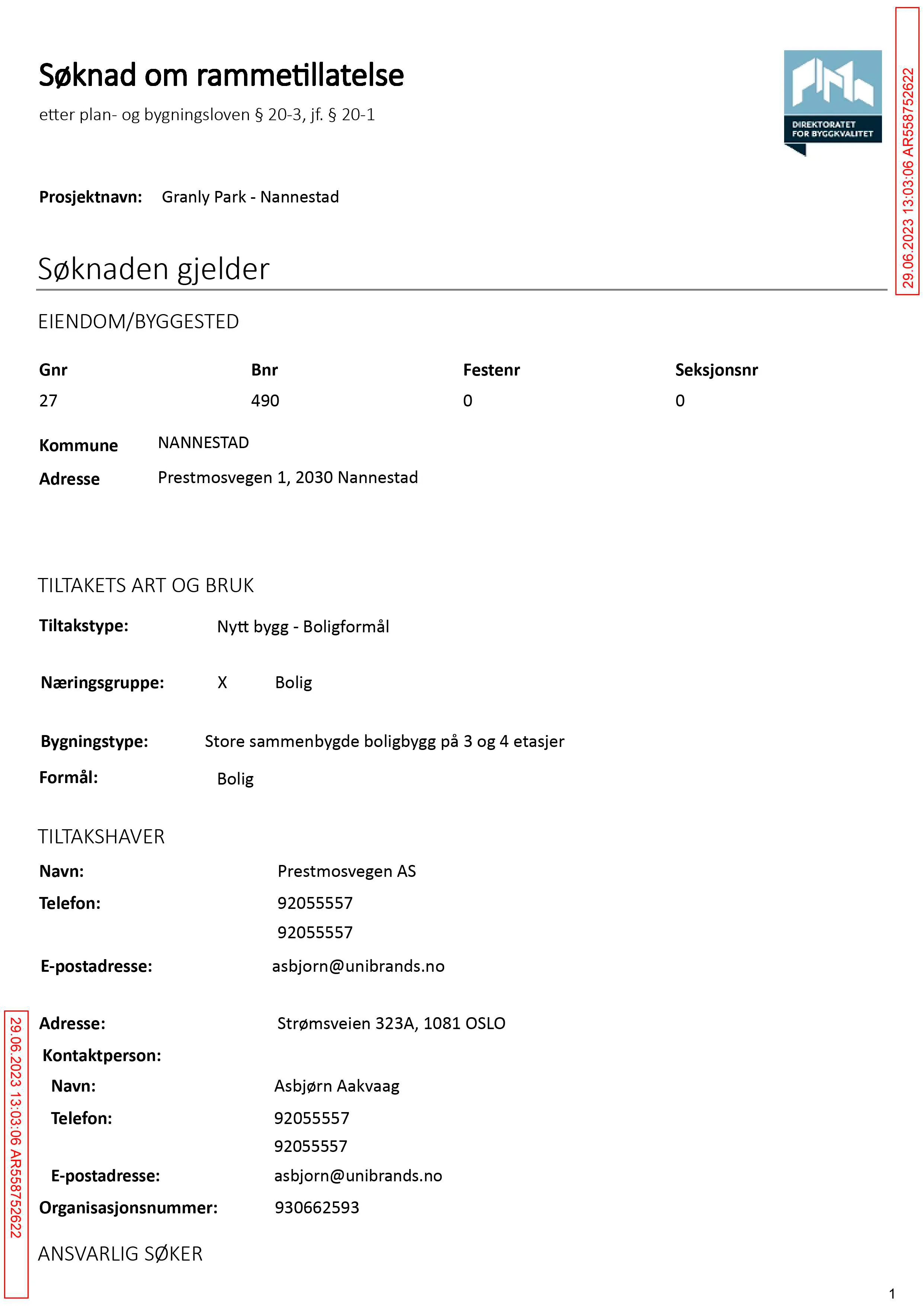 Søknad om rammetillatelse