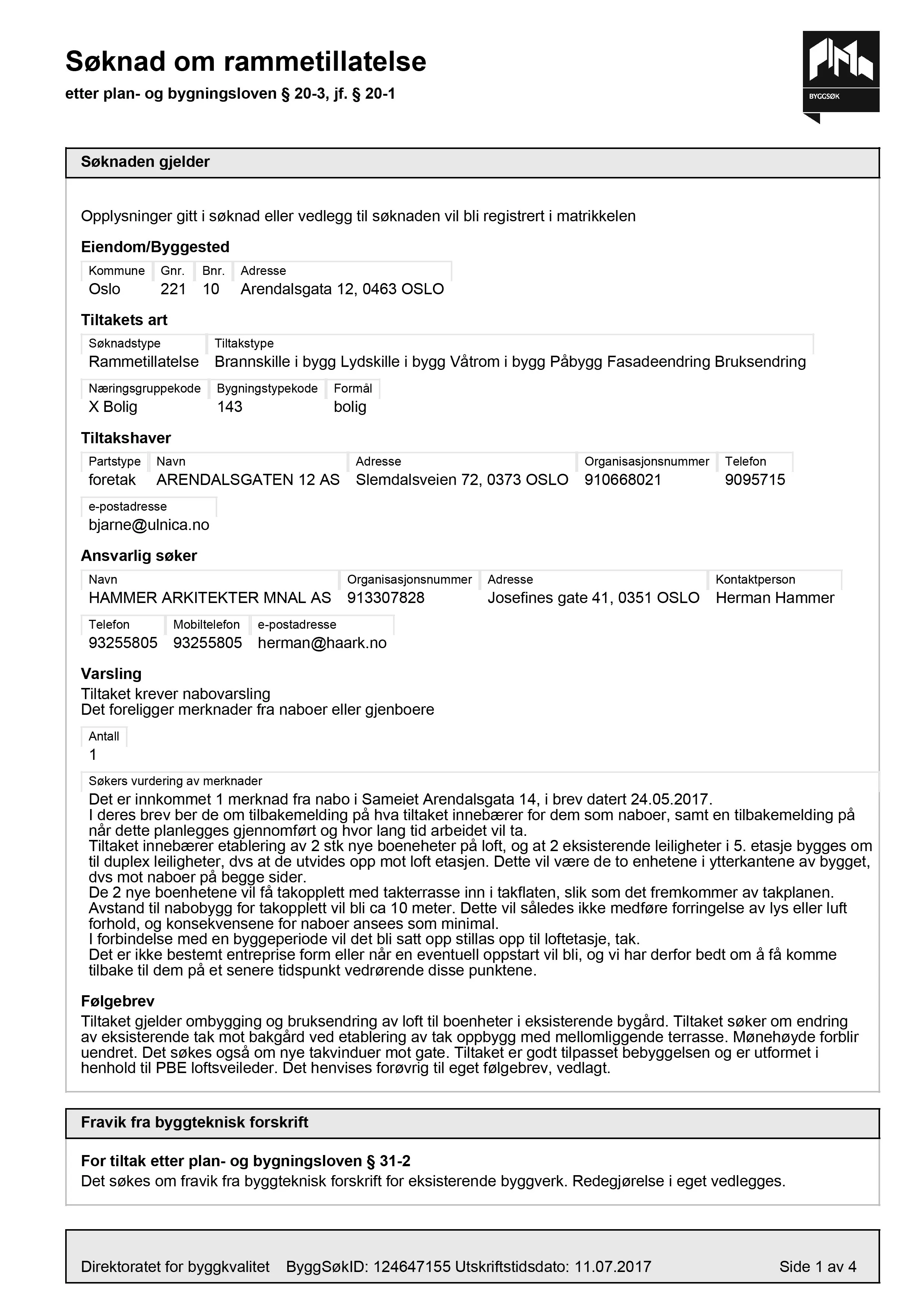 Søknad om rammetillatelse