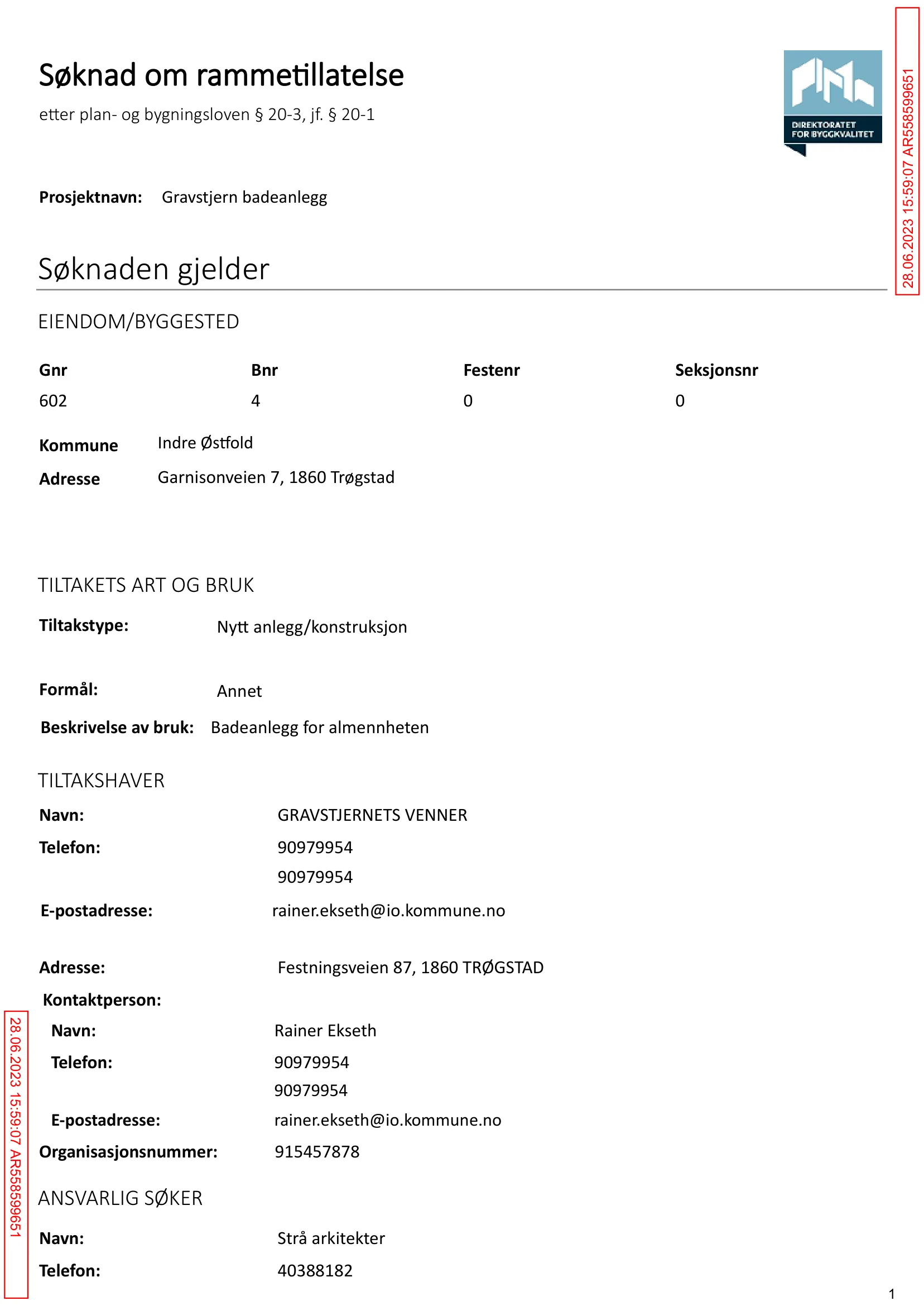 Søknad om rammetillatelse