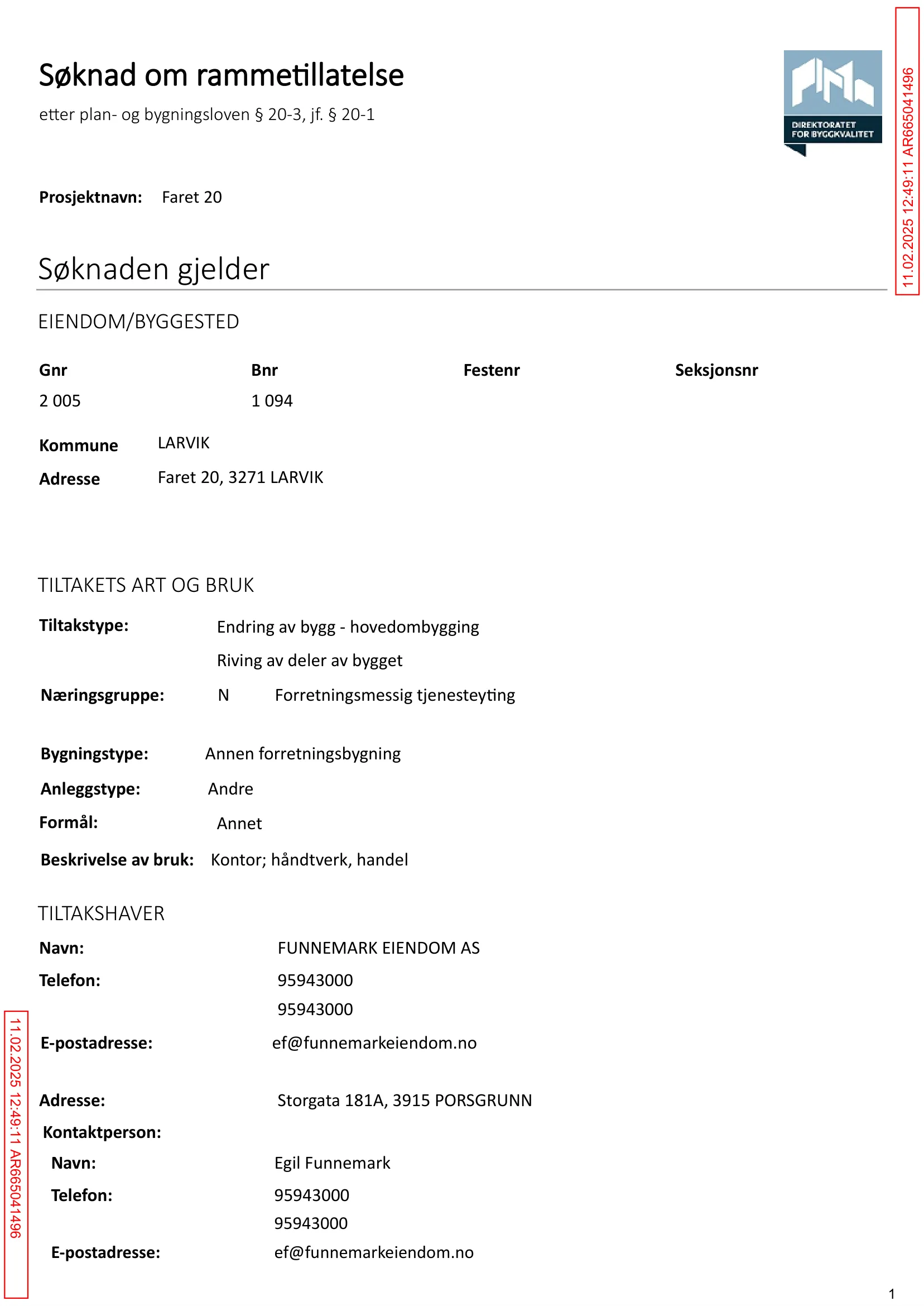 Søknad om rammetillatelse