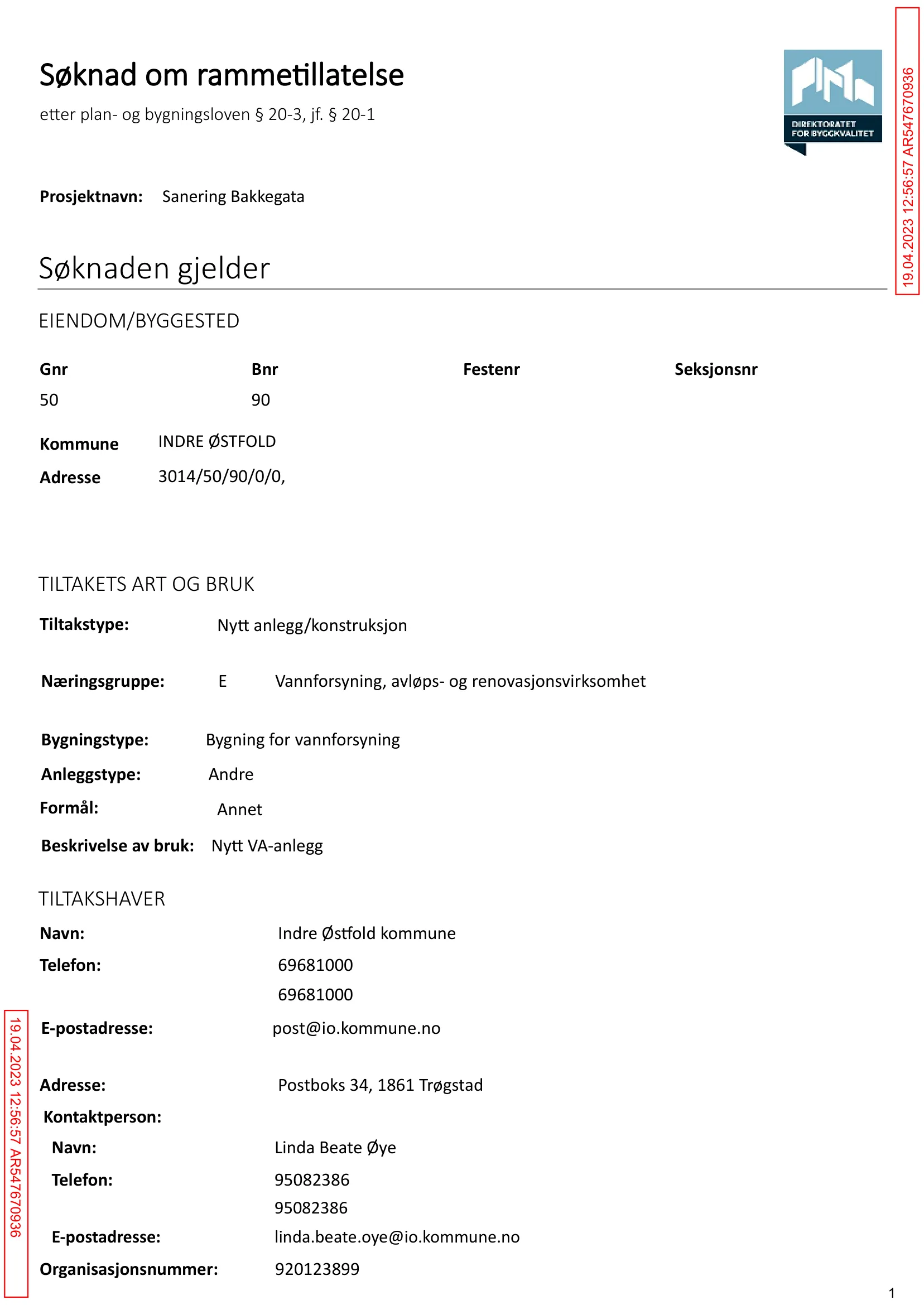 Søknad om rammetillatelse