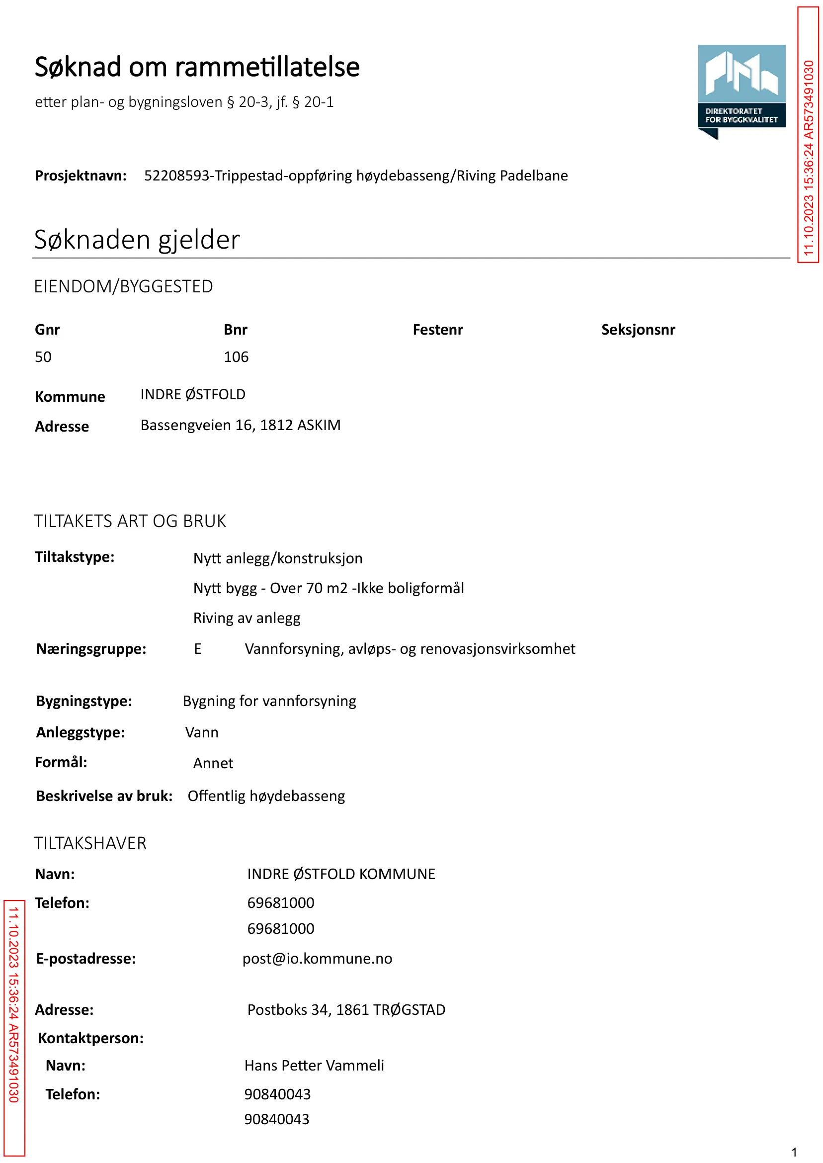 Søknad om rammetillatelse