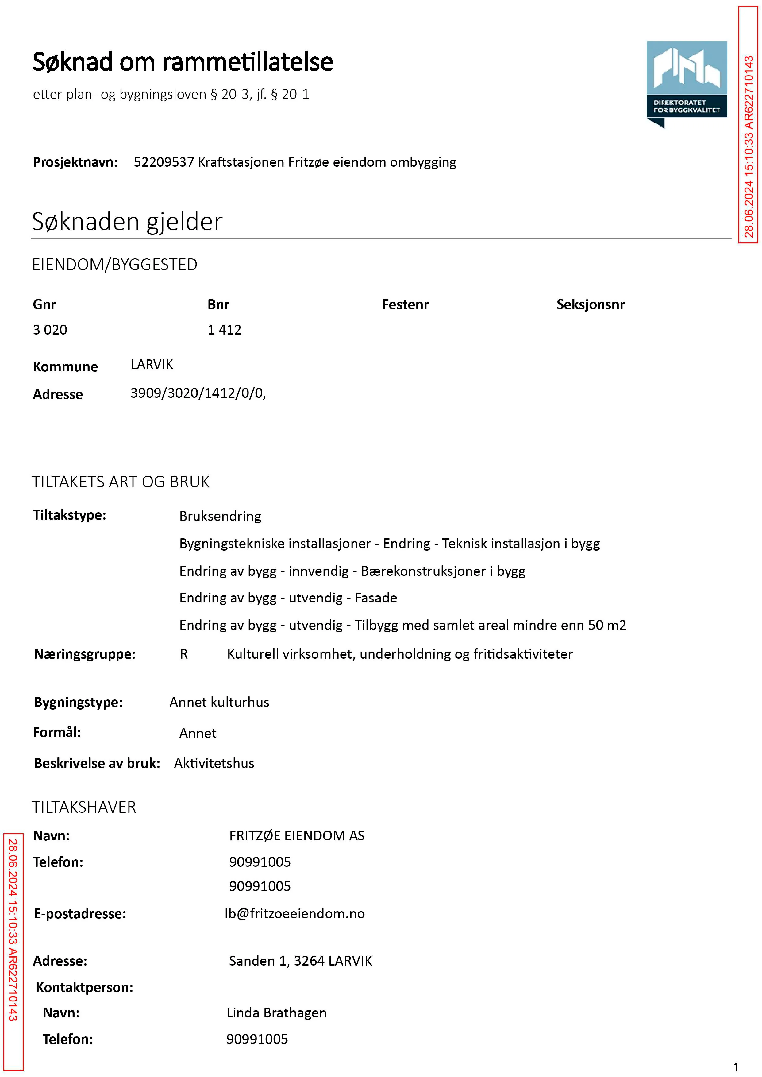 Søknad om rammetillatelse