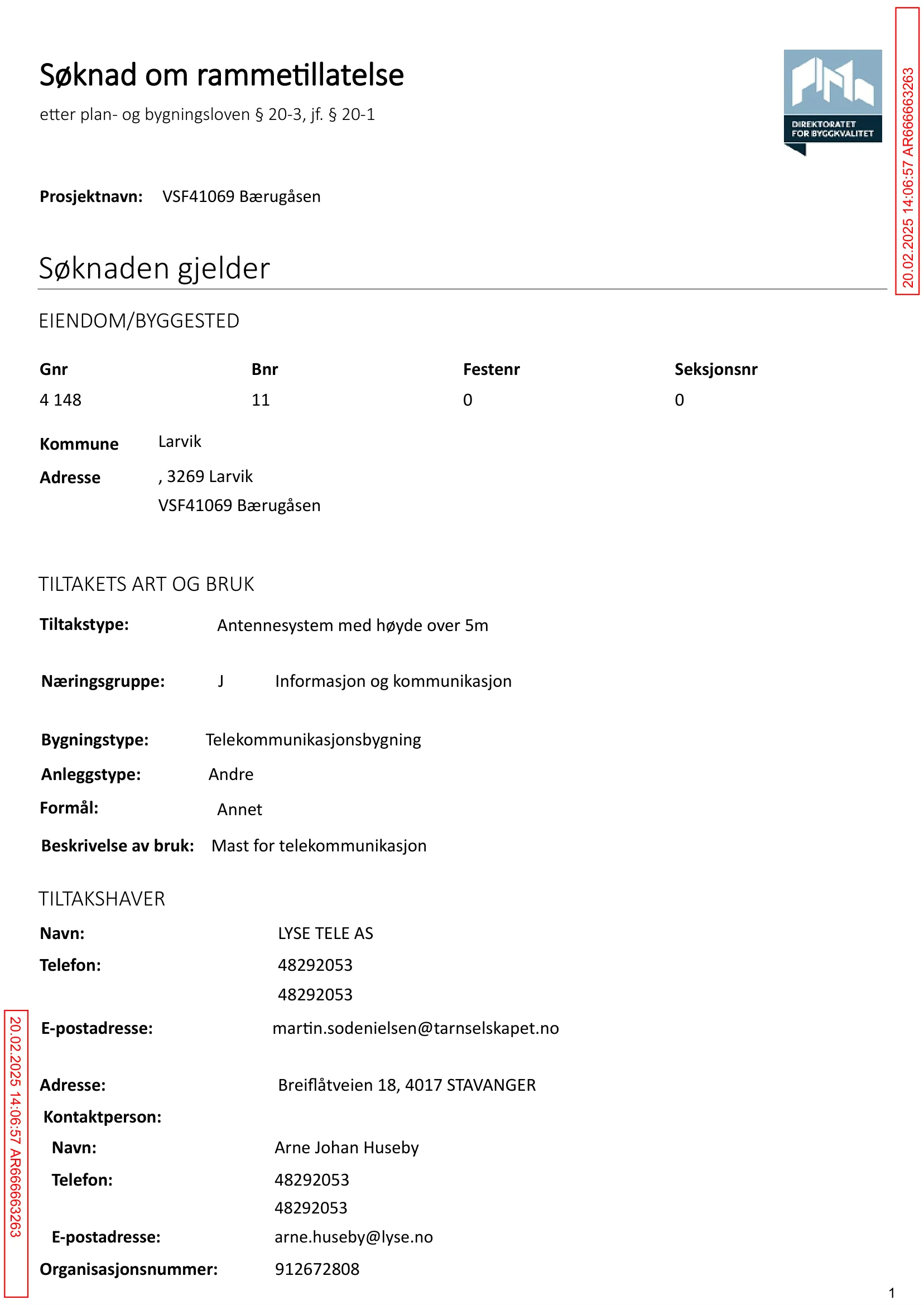 Søknad om rammetillatelse