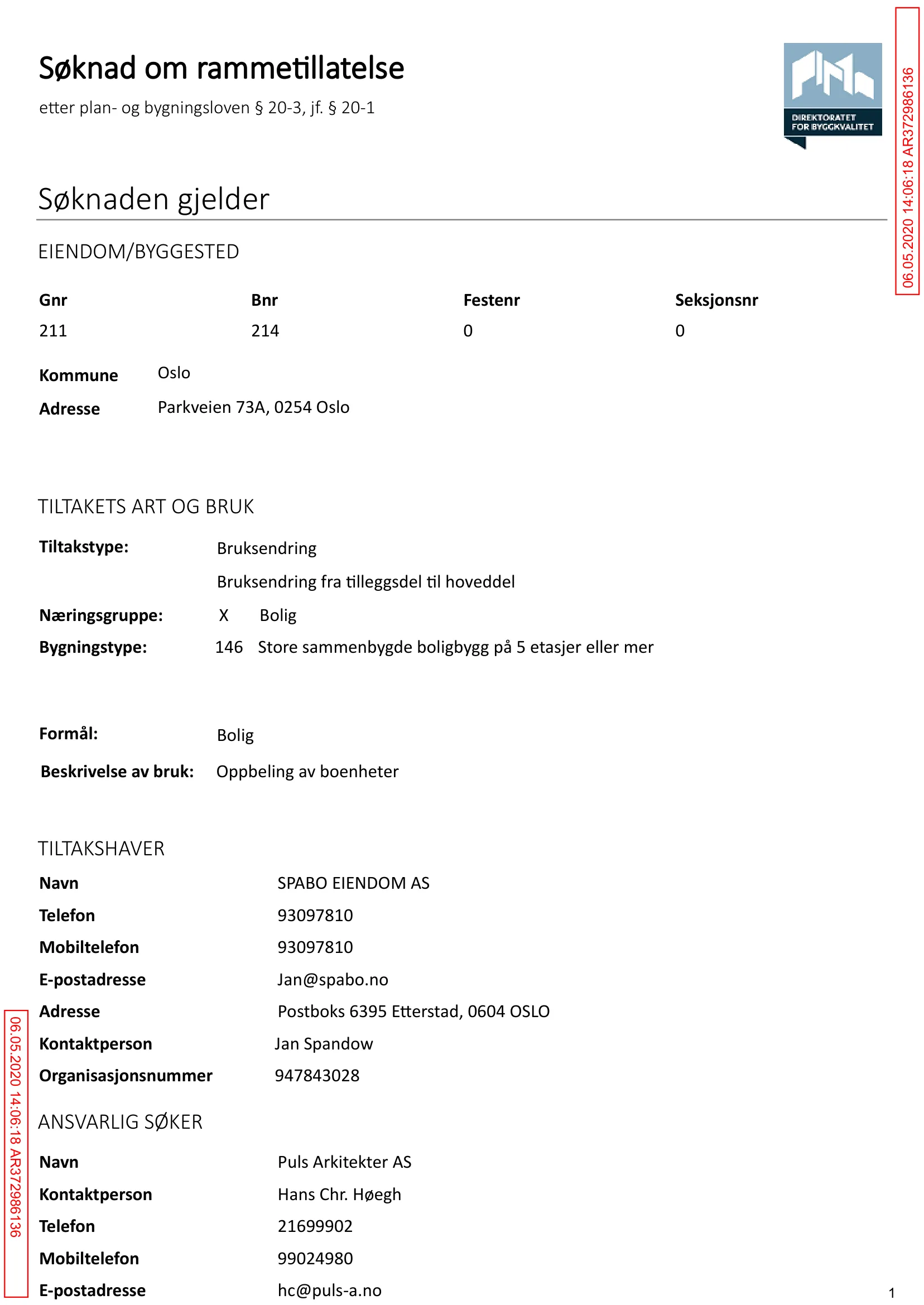 Søknad om rammetillatelse