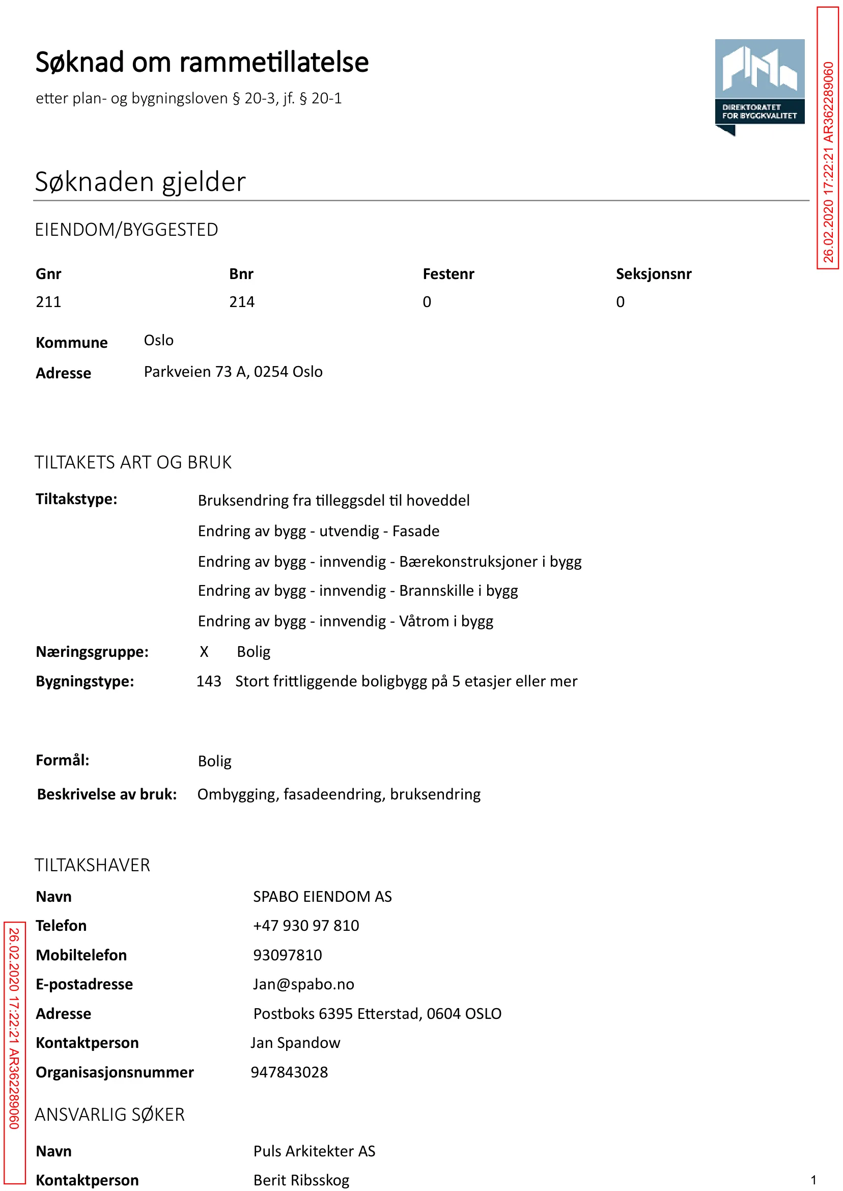 Søknad om rammetillatelse