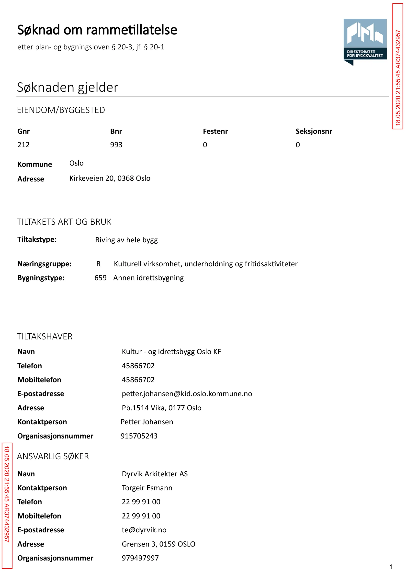 Søknad om rammetillatelse