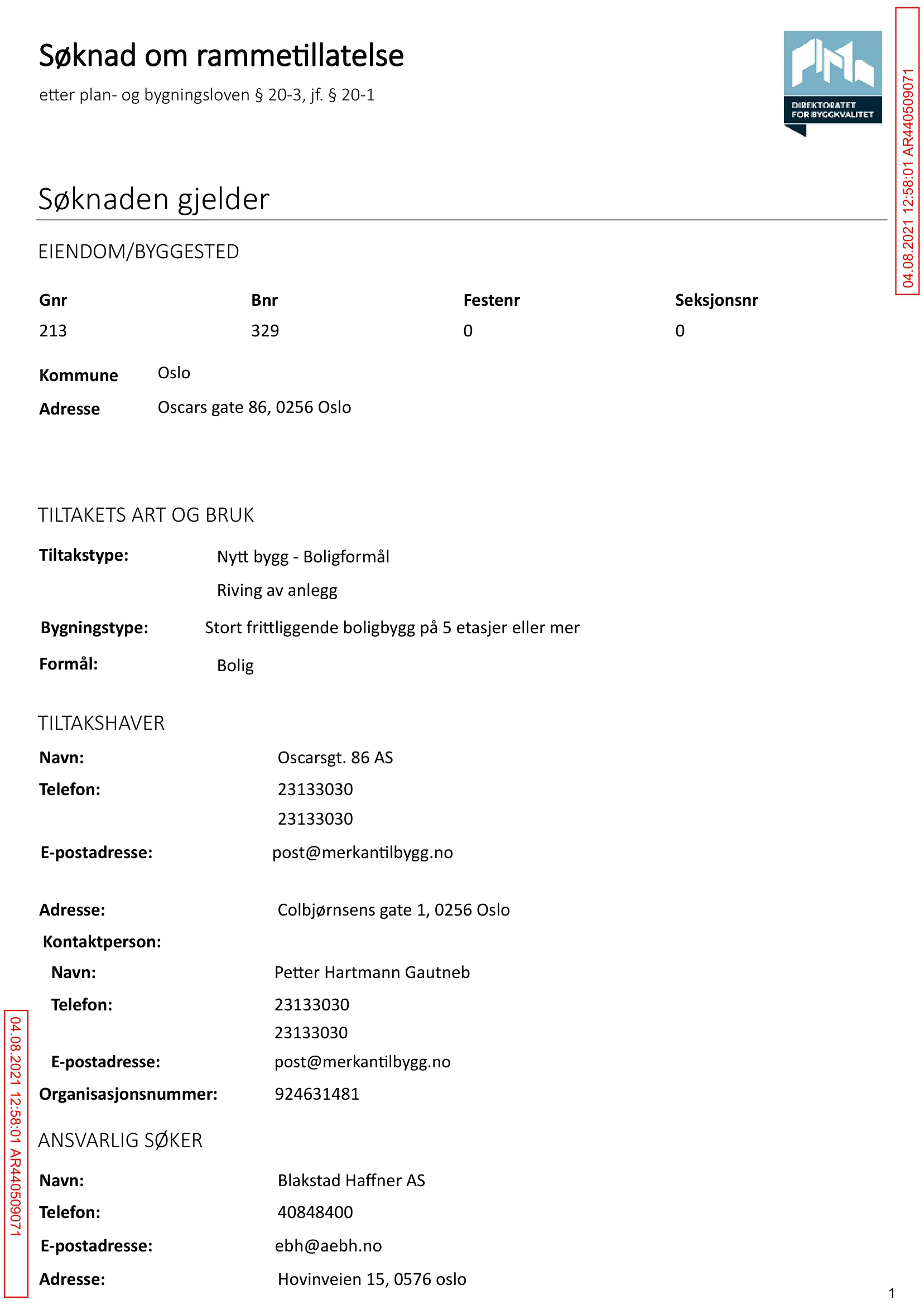 Søknad om rammetillatelse