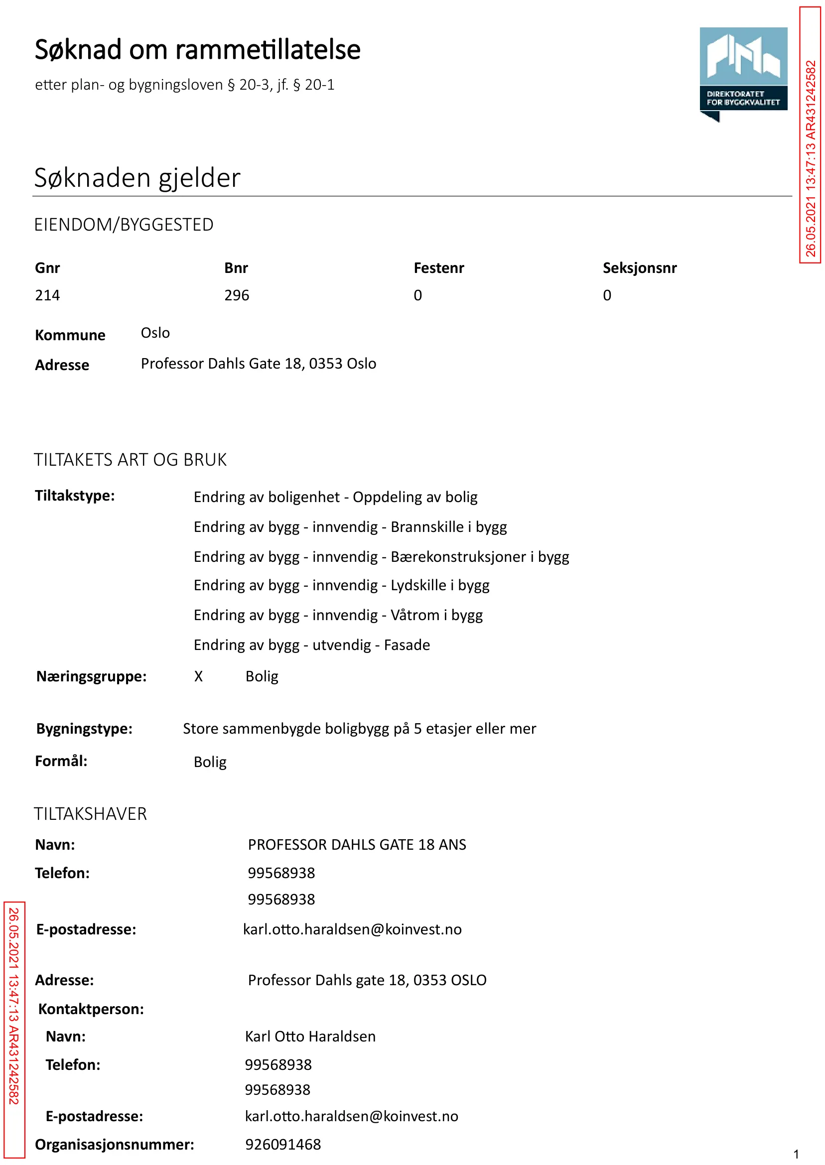 Søknad om rammetillatelse