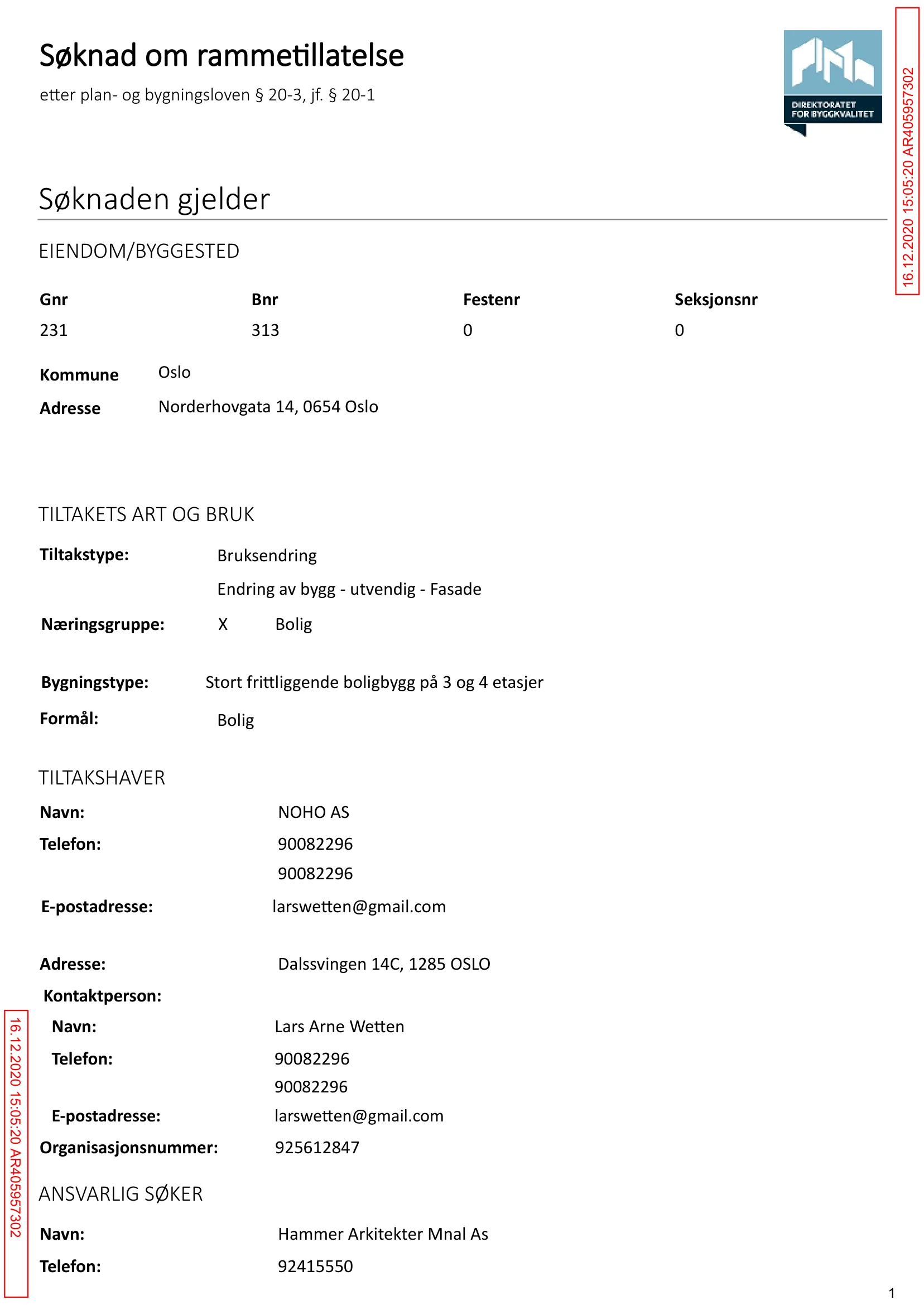 Søknad om rammetillatelse