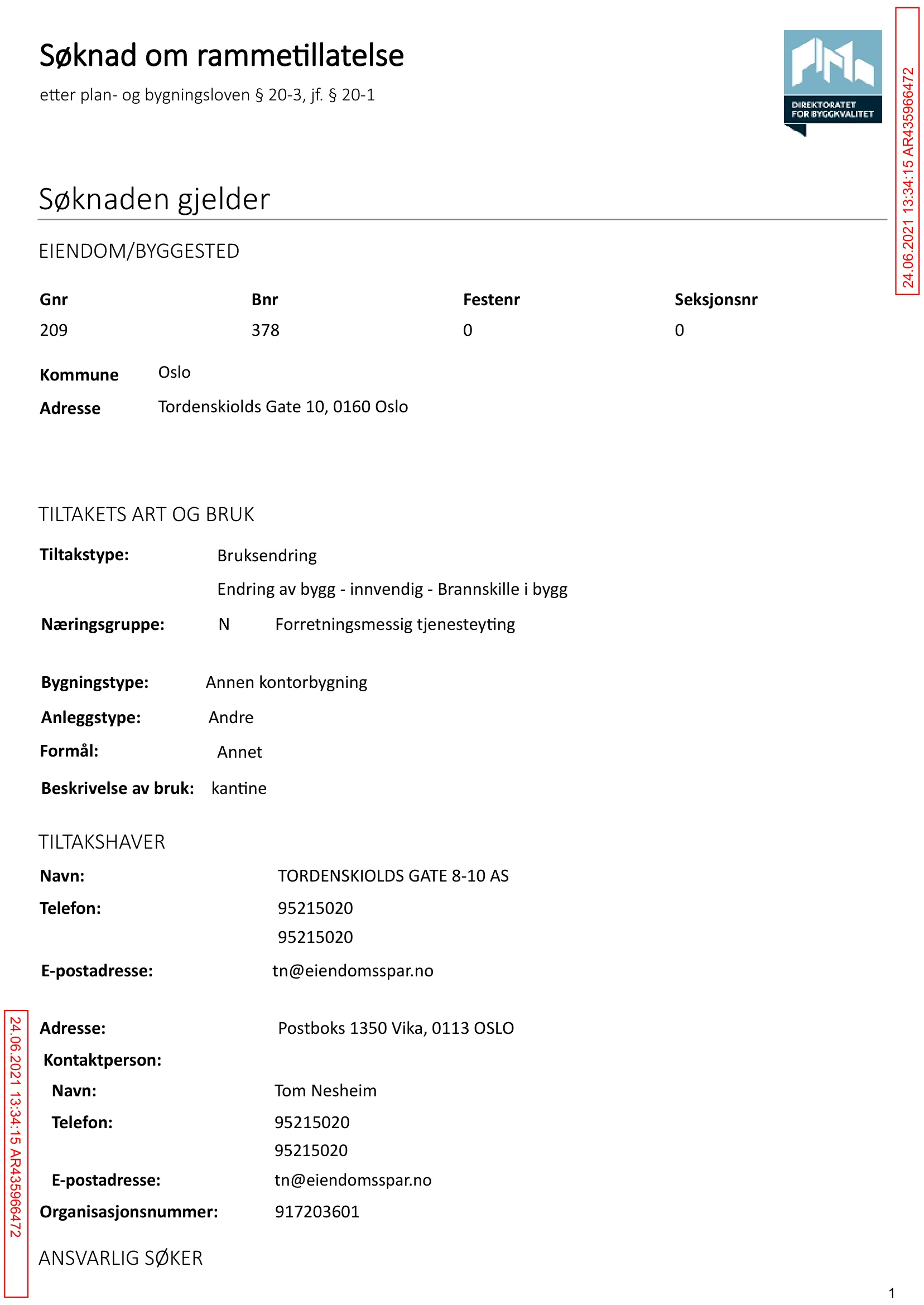 Søknad om rammetillatelse