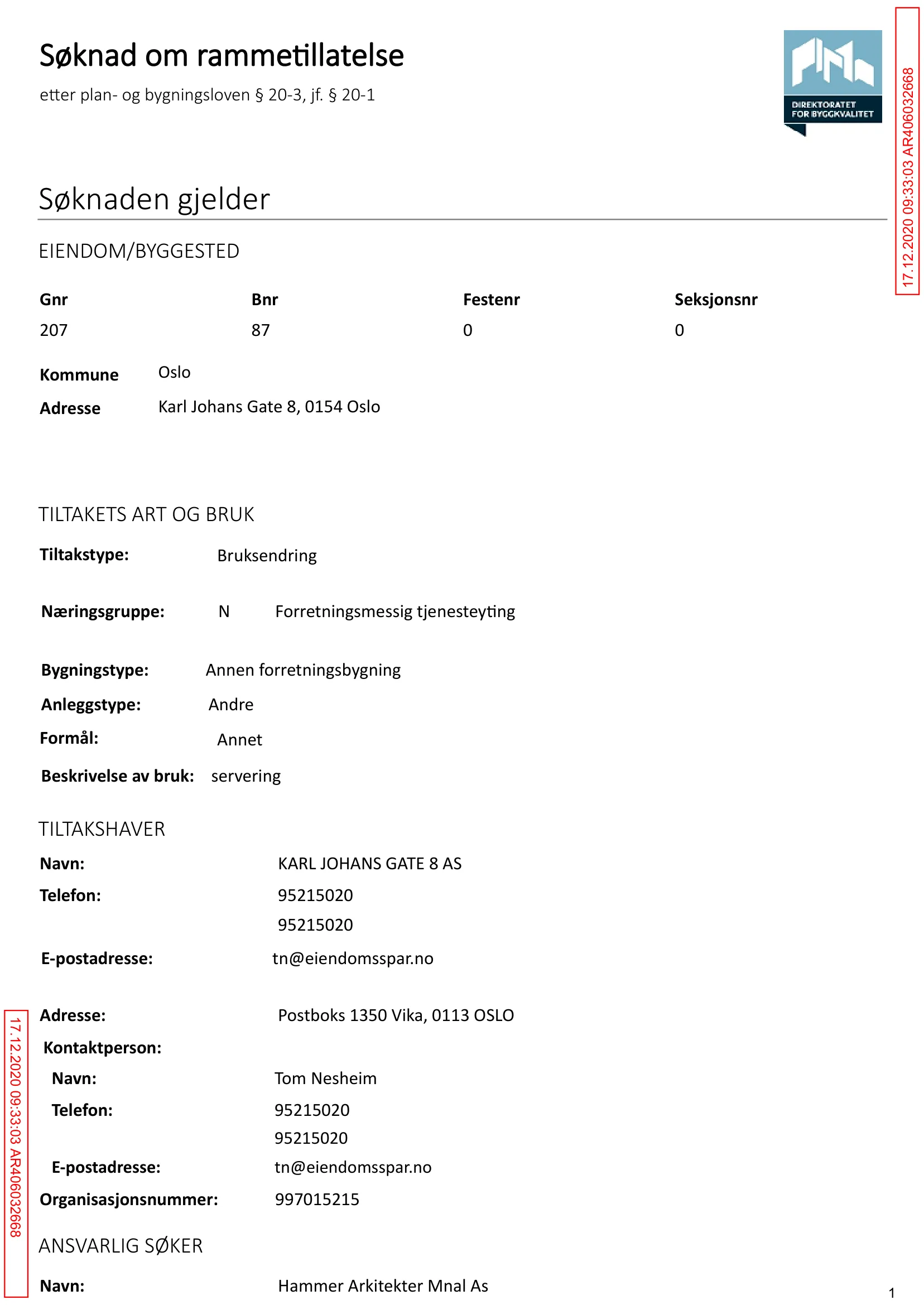 Søknad om rammetillatelse