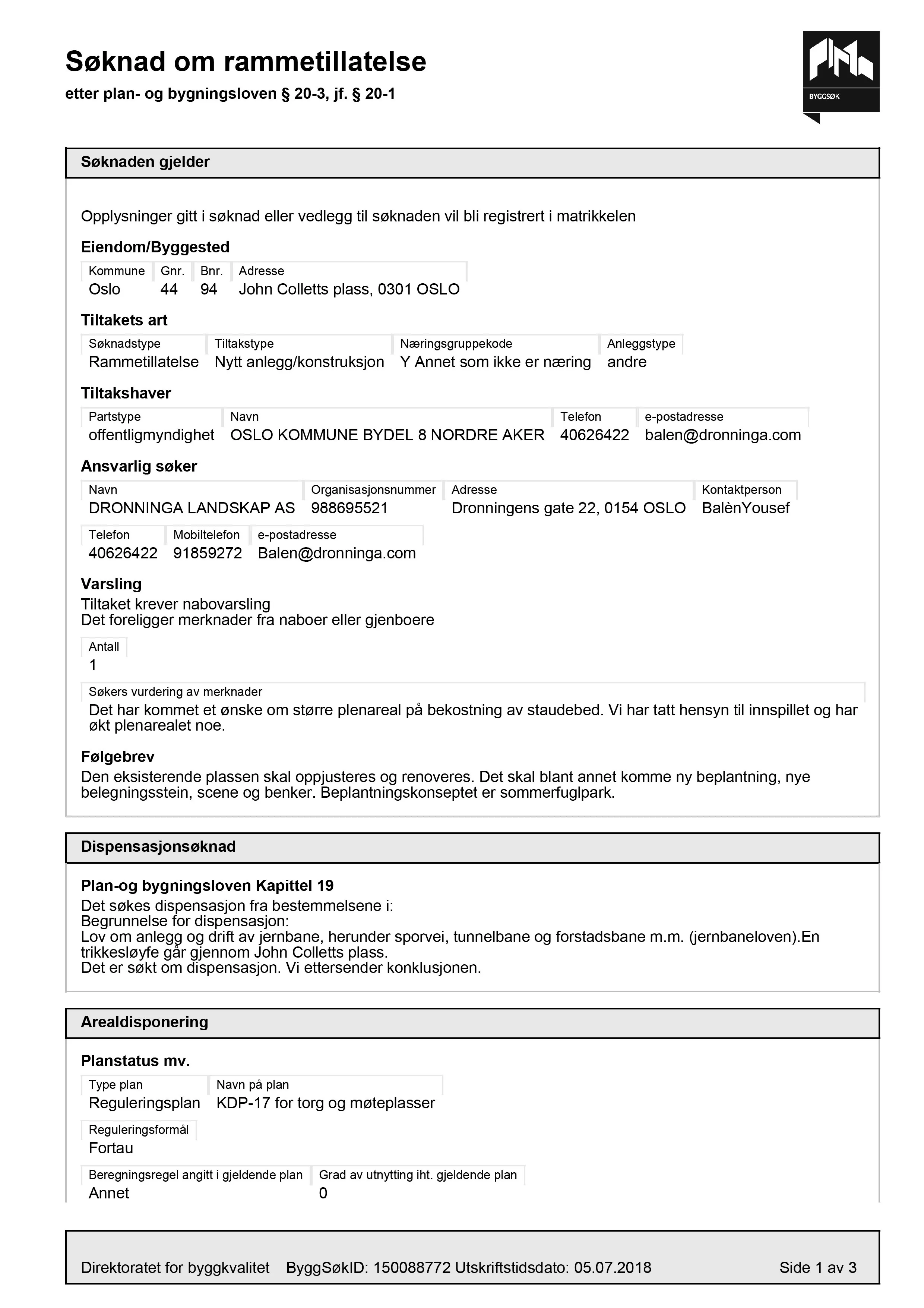 Søknad om rammetillatelse