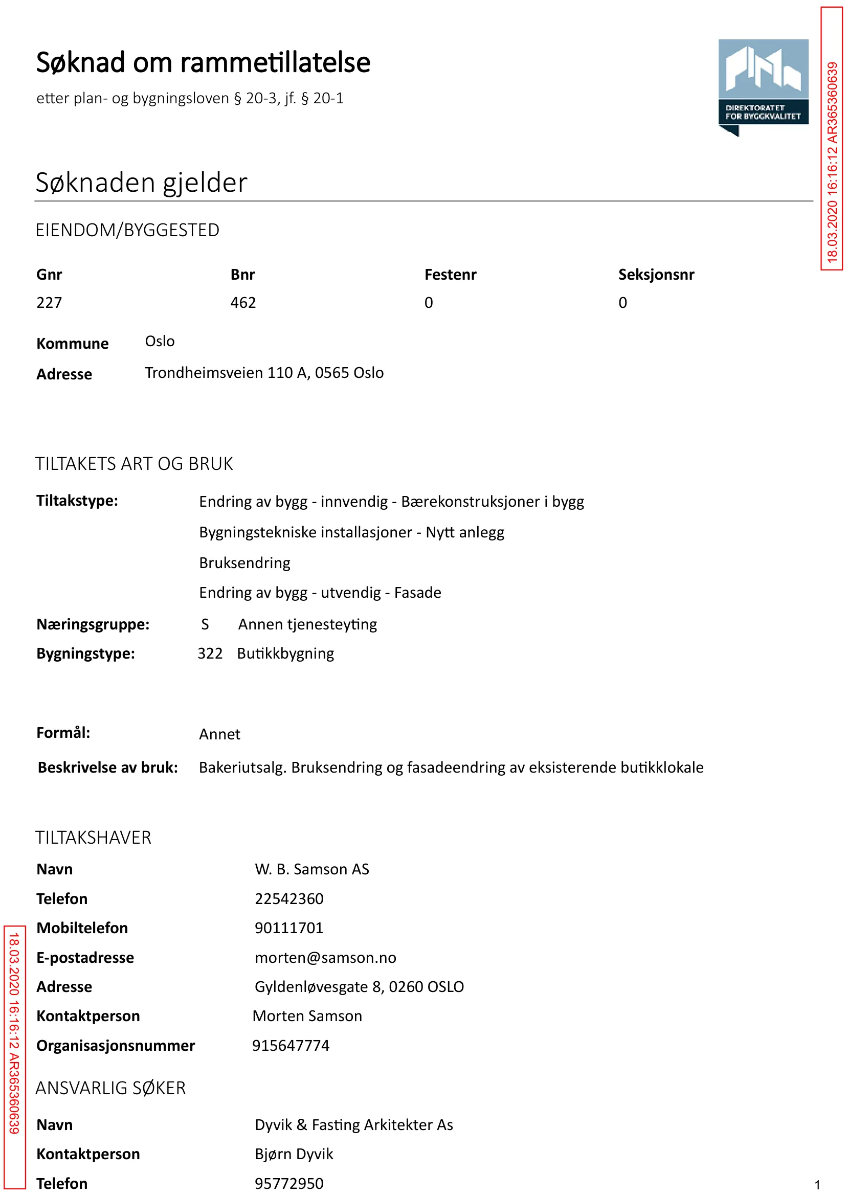 Søknad om rammetillatelse