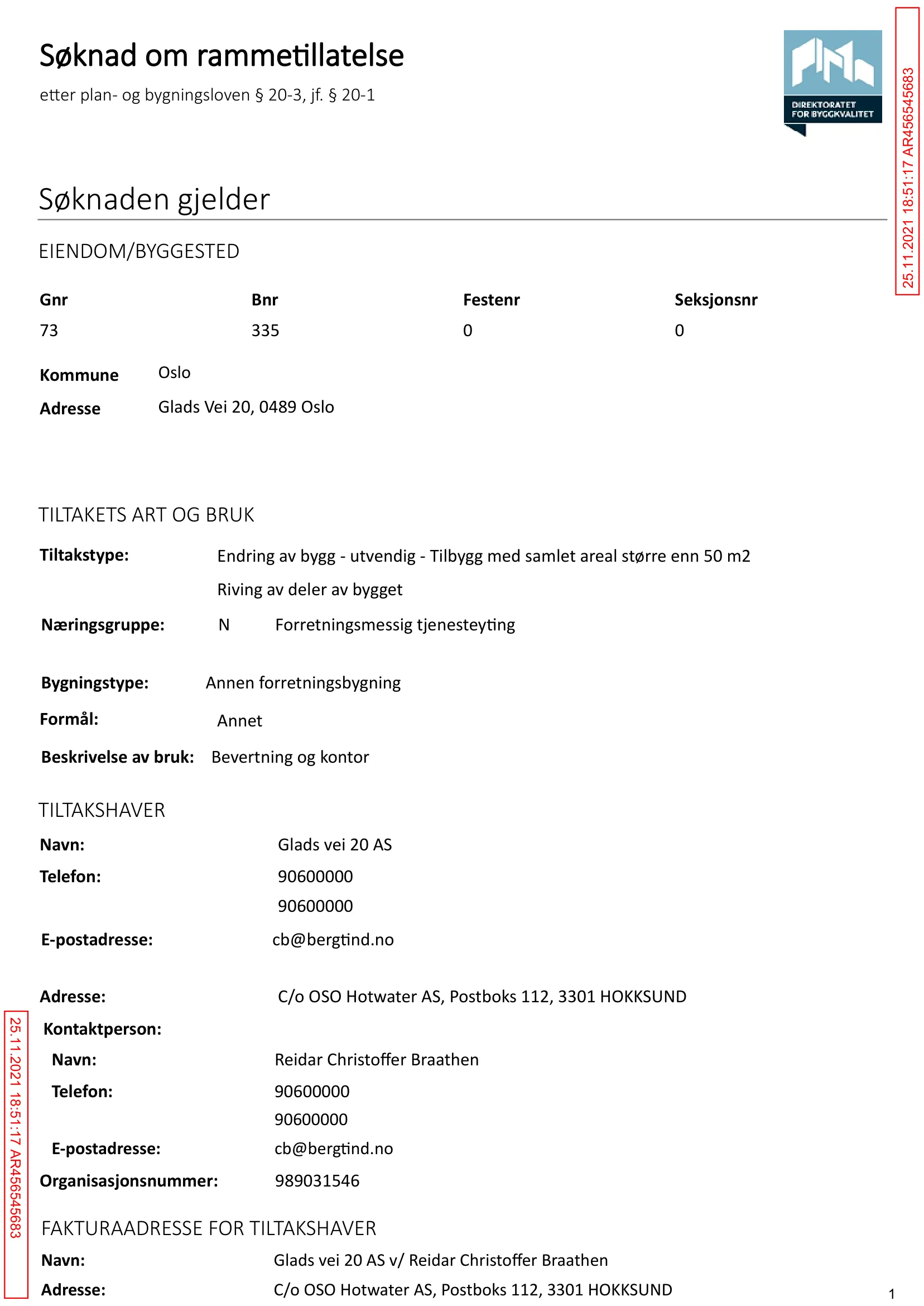 Søknad om rammetillatelse