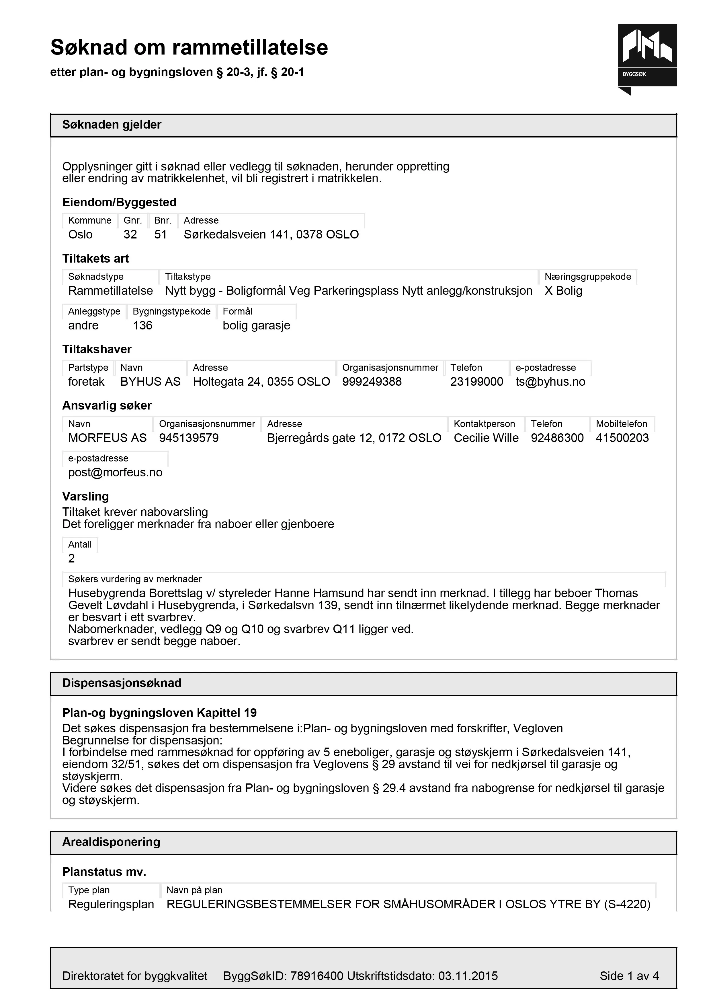 Søknad om rammetillatelse