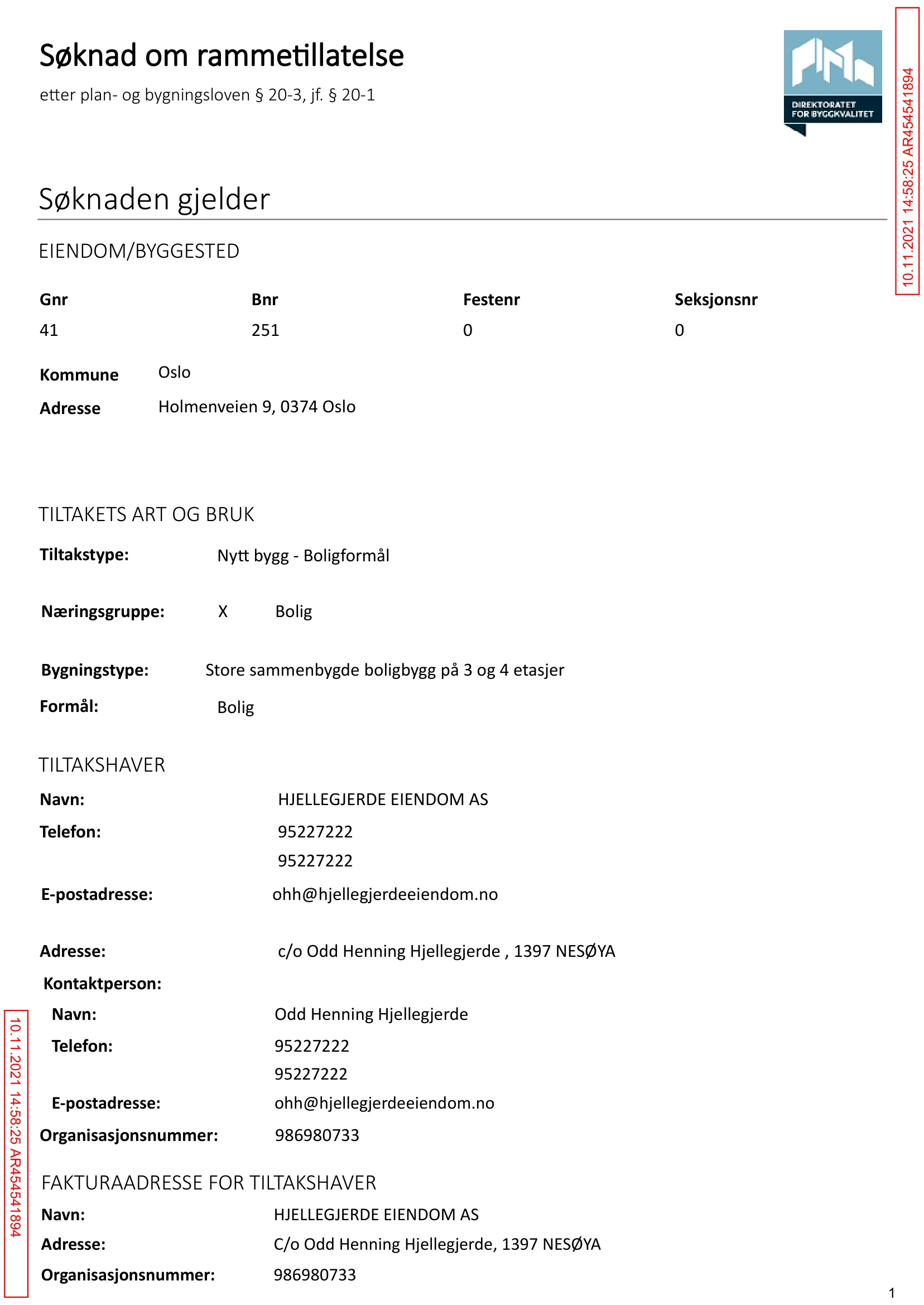 Søknad om rammetillatelse