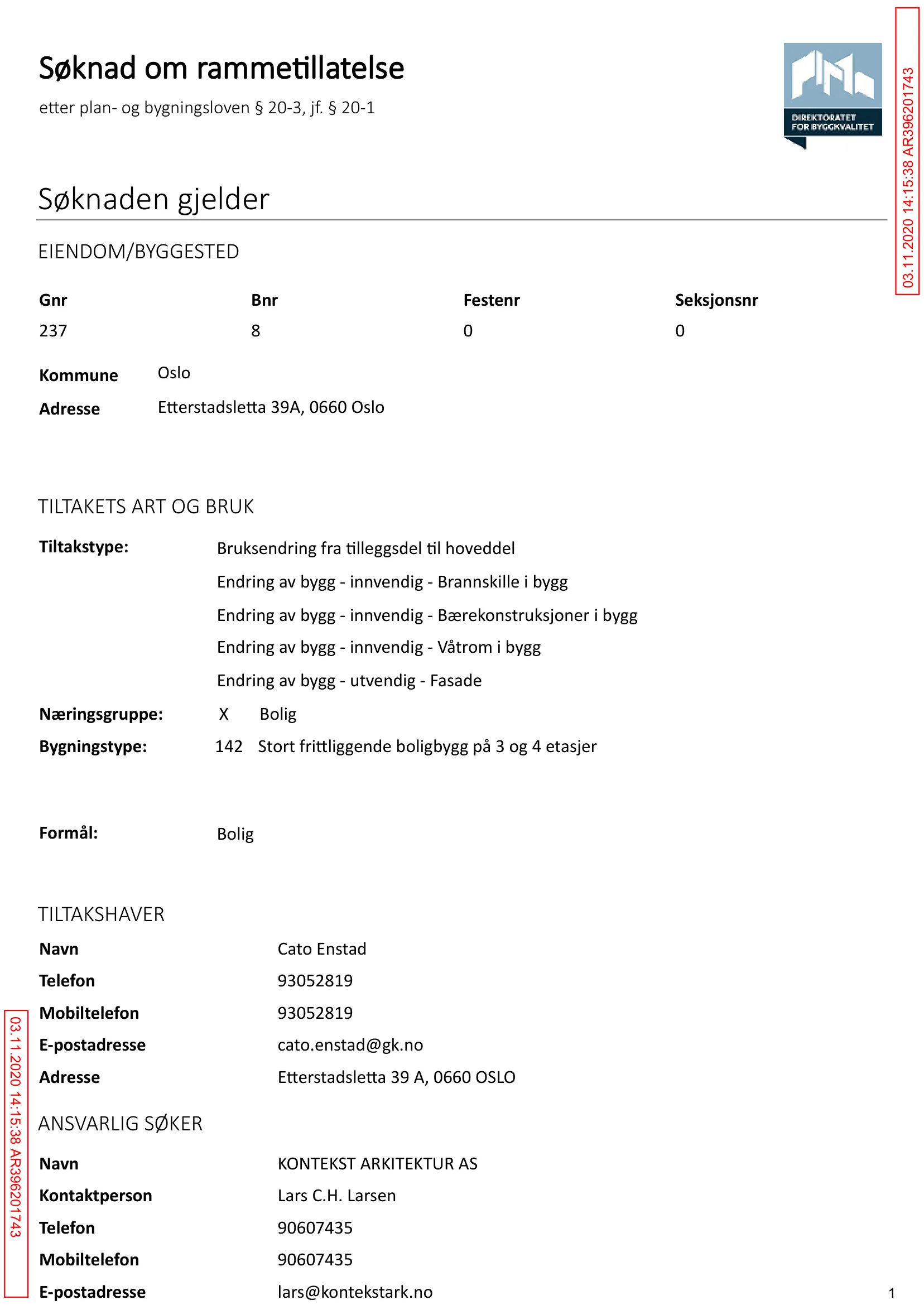 Søknad om rammetillatelse