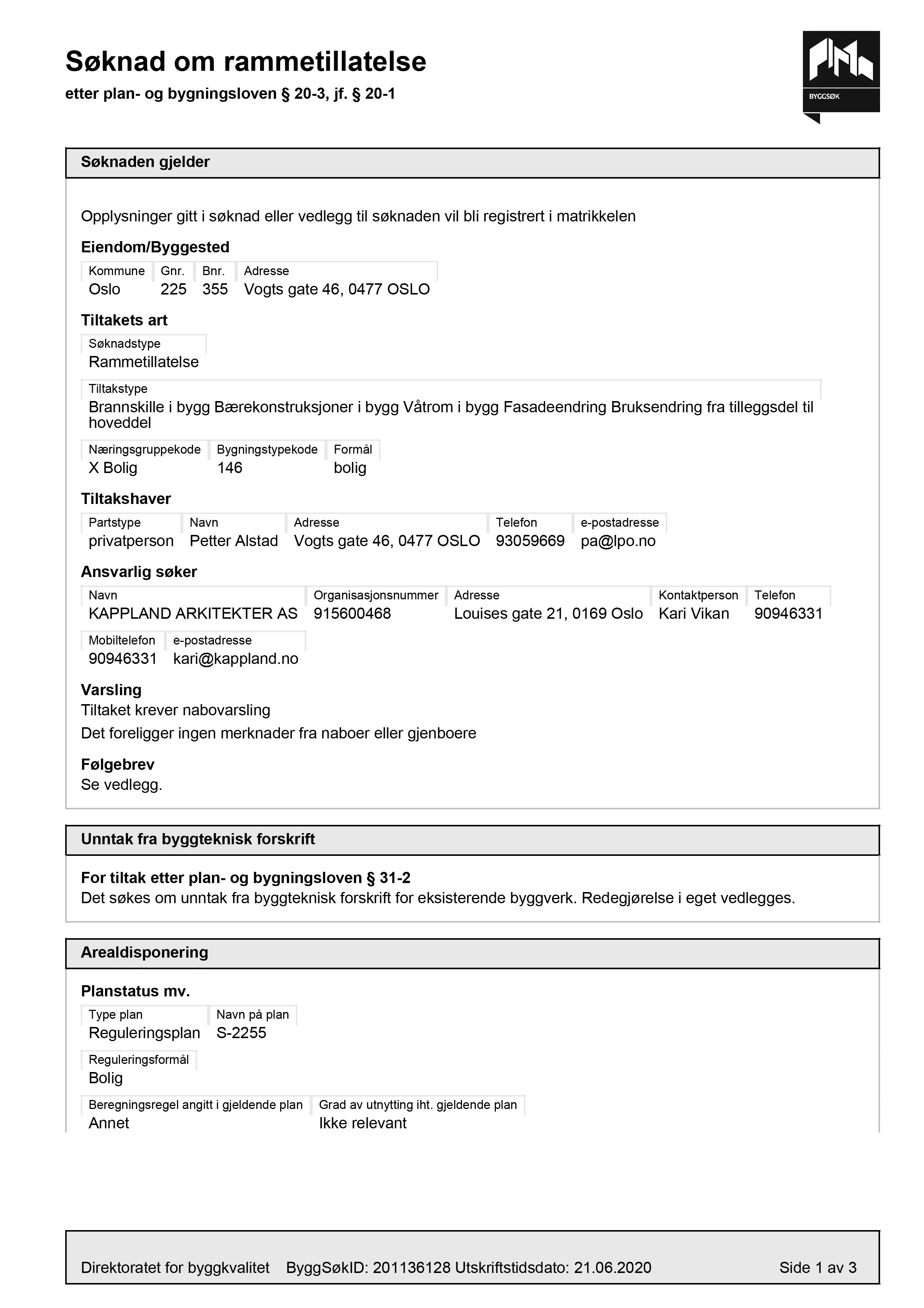 Søknad om rammetillatelse