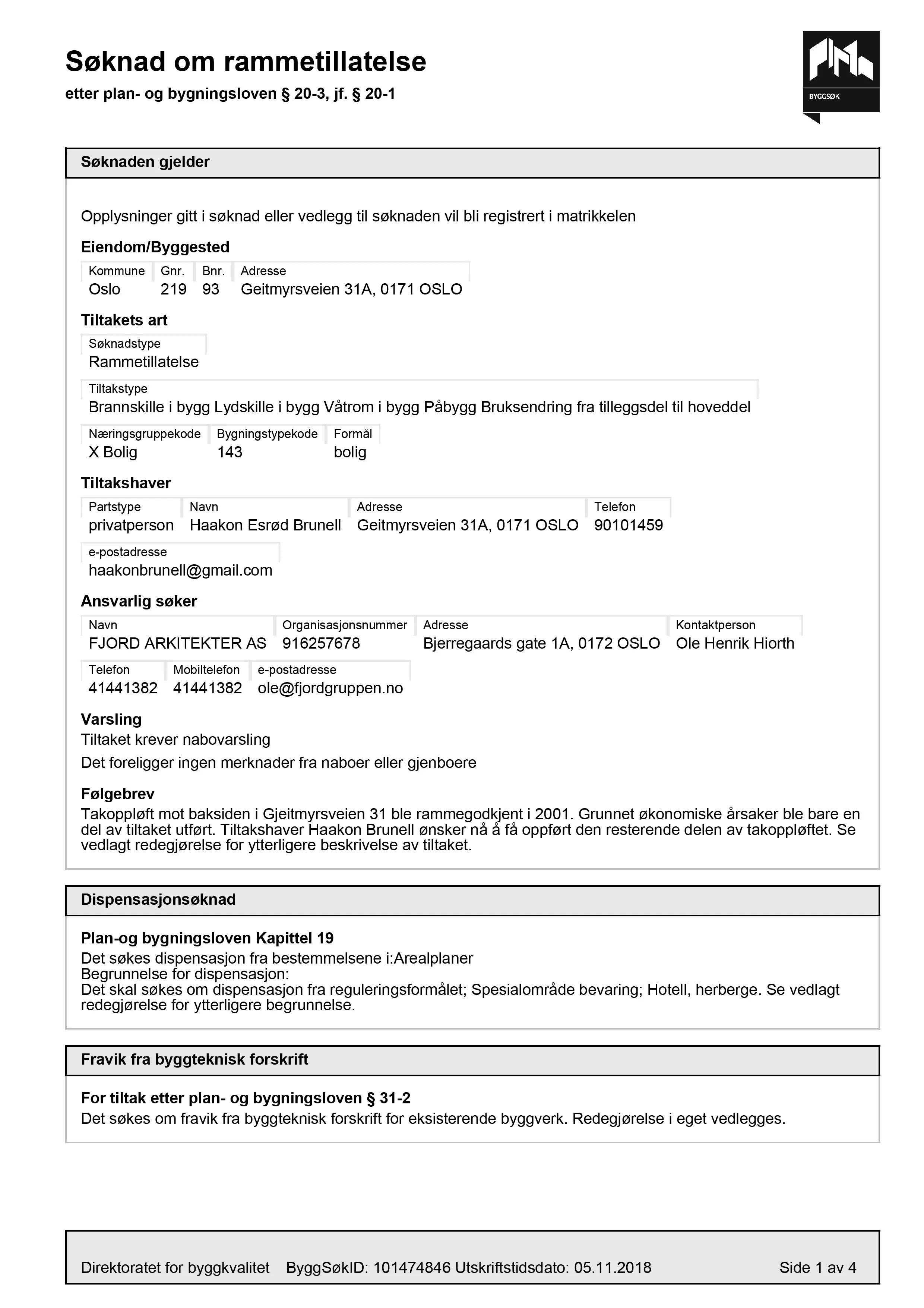 Søknad om rammetillatelse