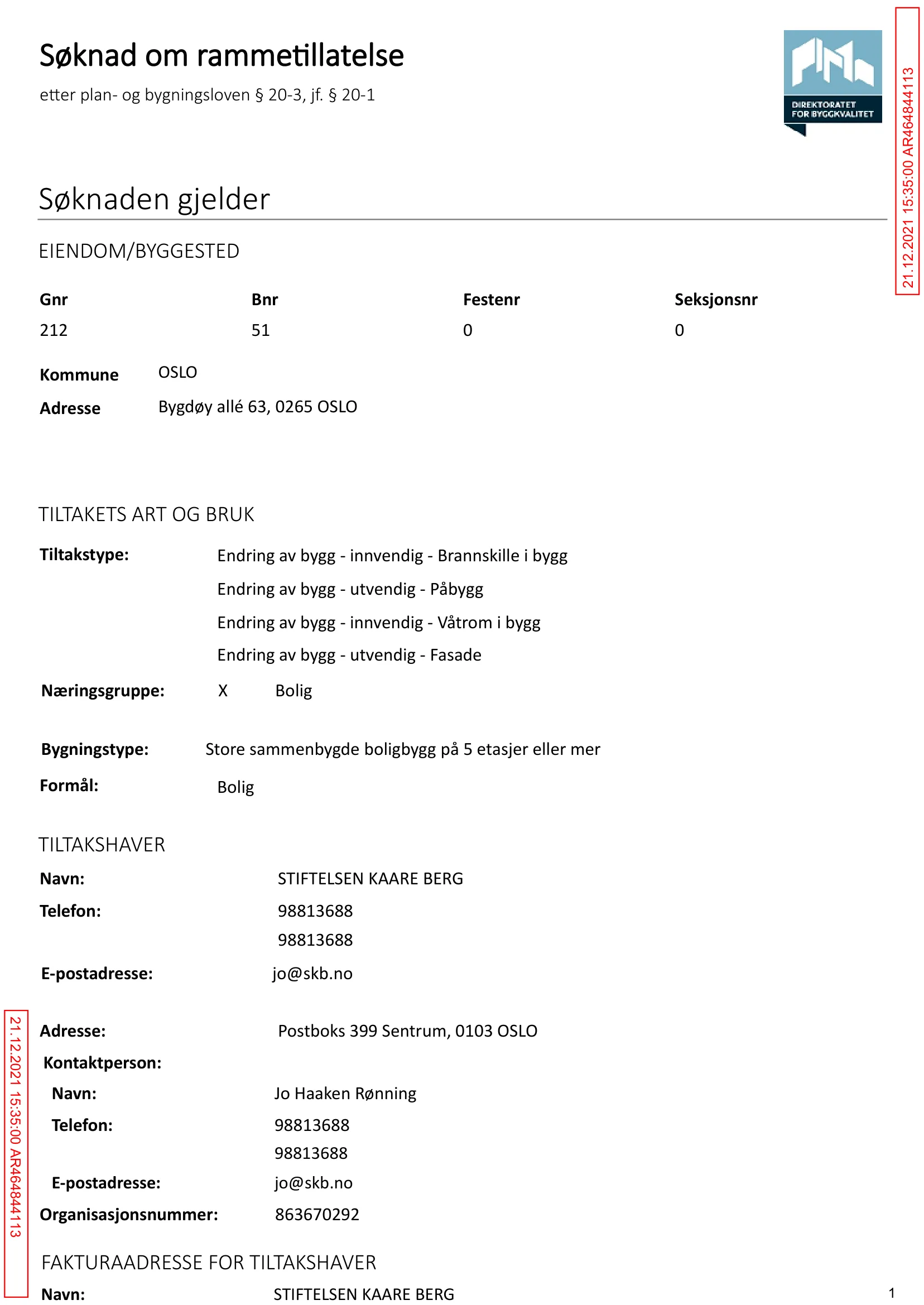 Søknad om rammetillatelse