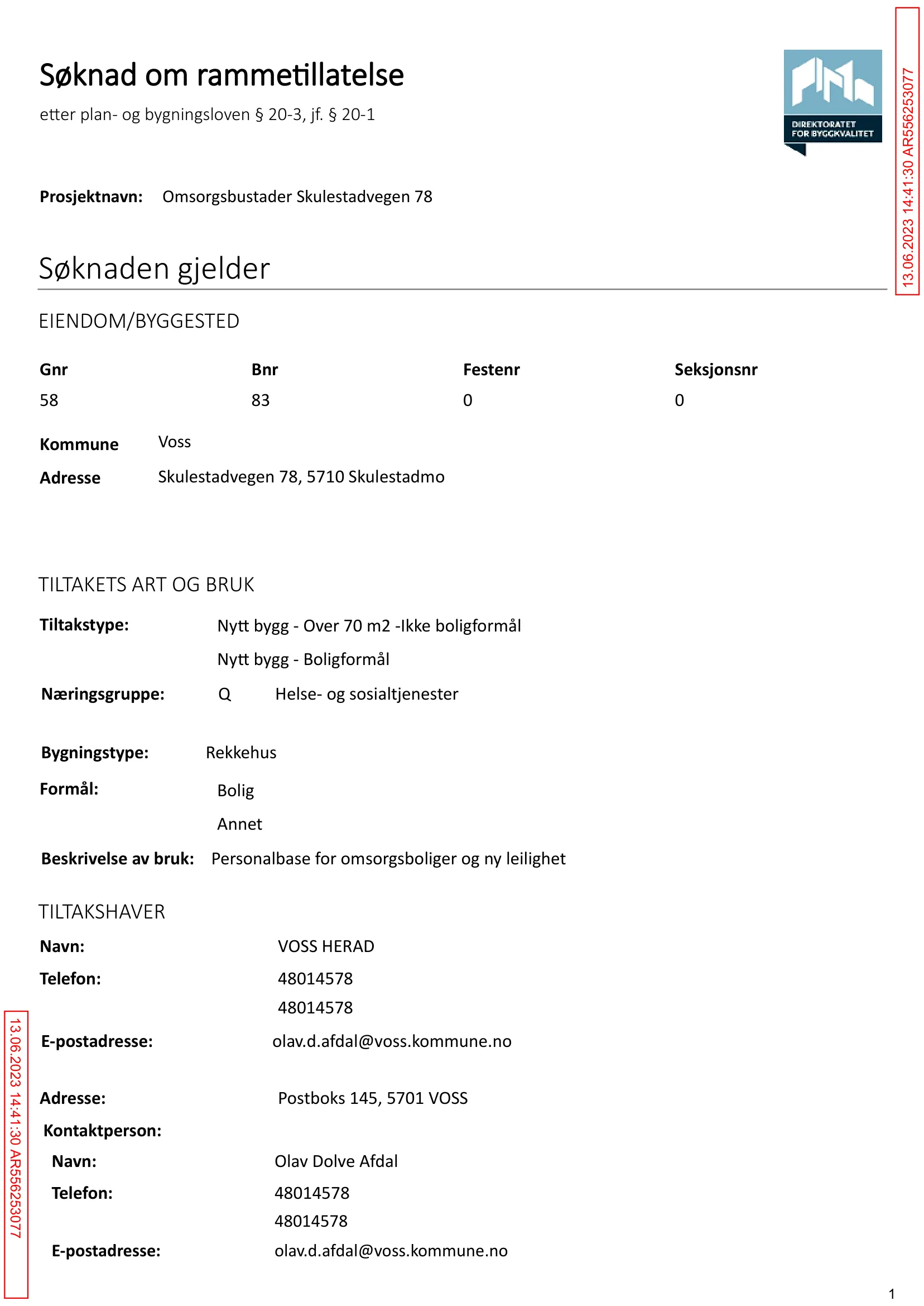 Søknad om rammetillatelse