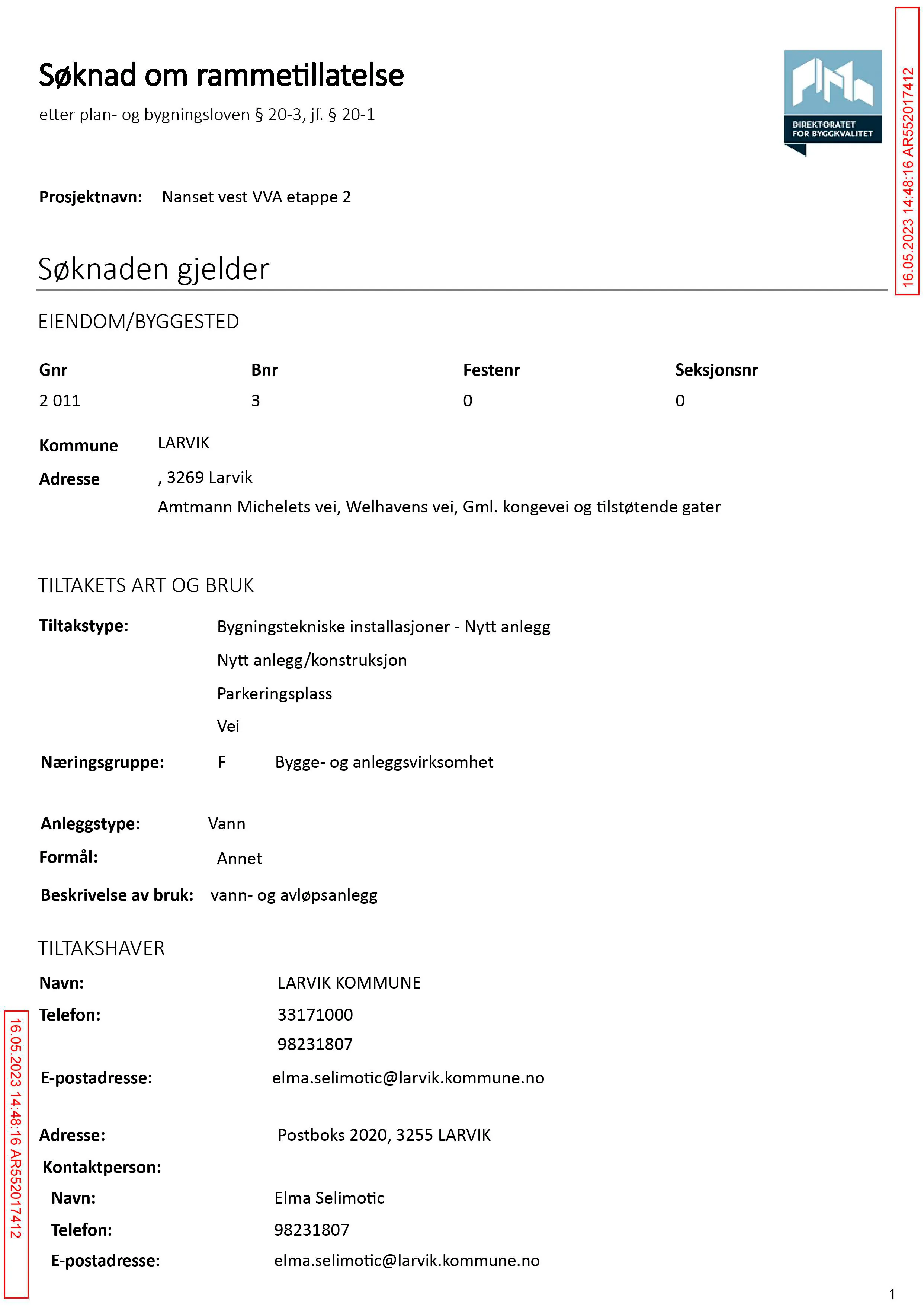 Søknad om rammetillatelse