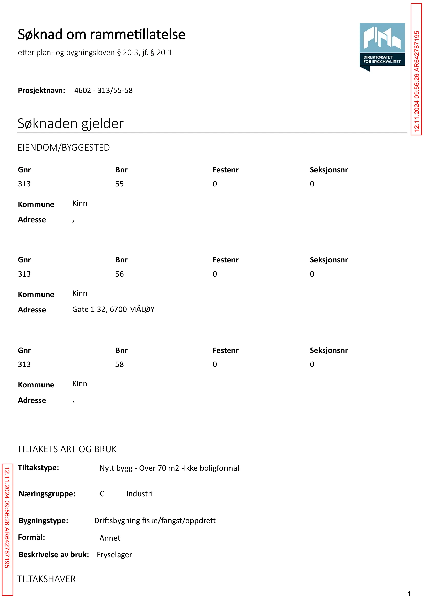 Søknad om rammetillatelse