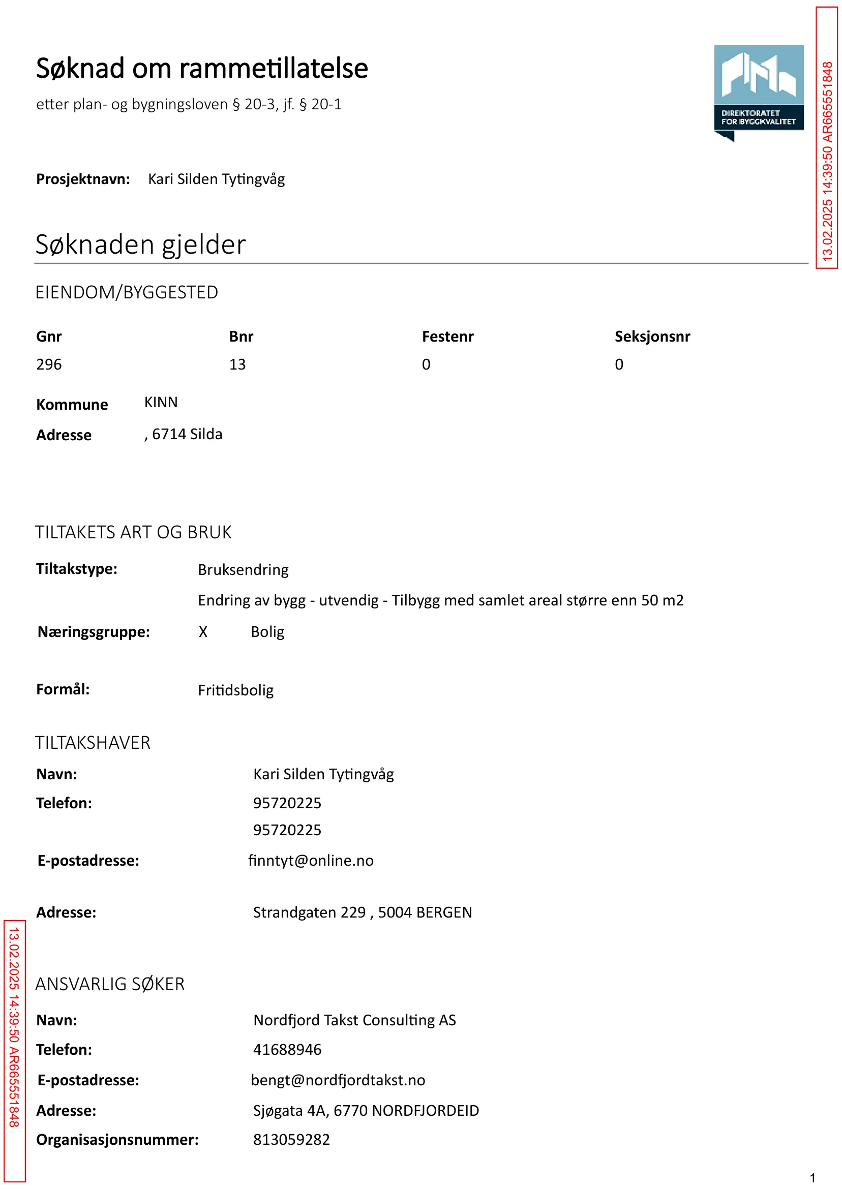 Søknad om rammetillatelse