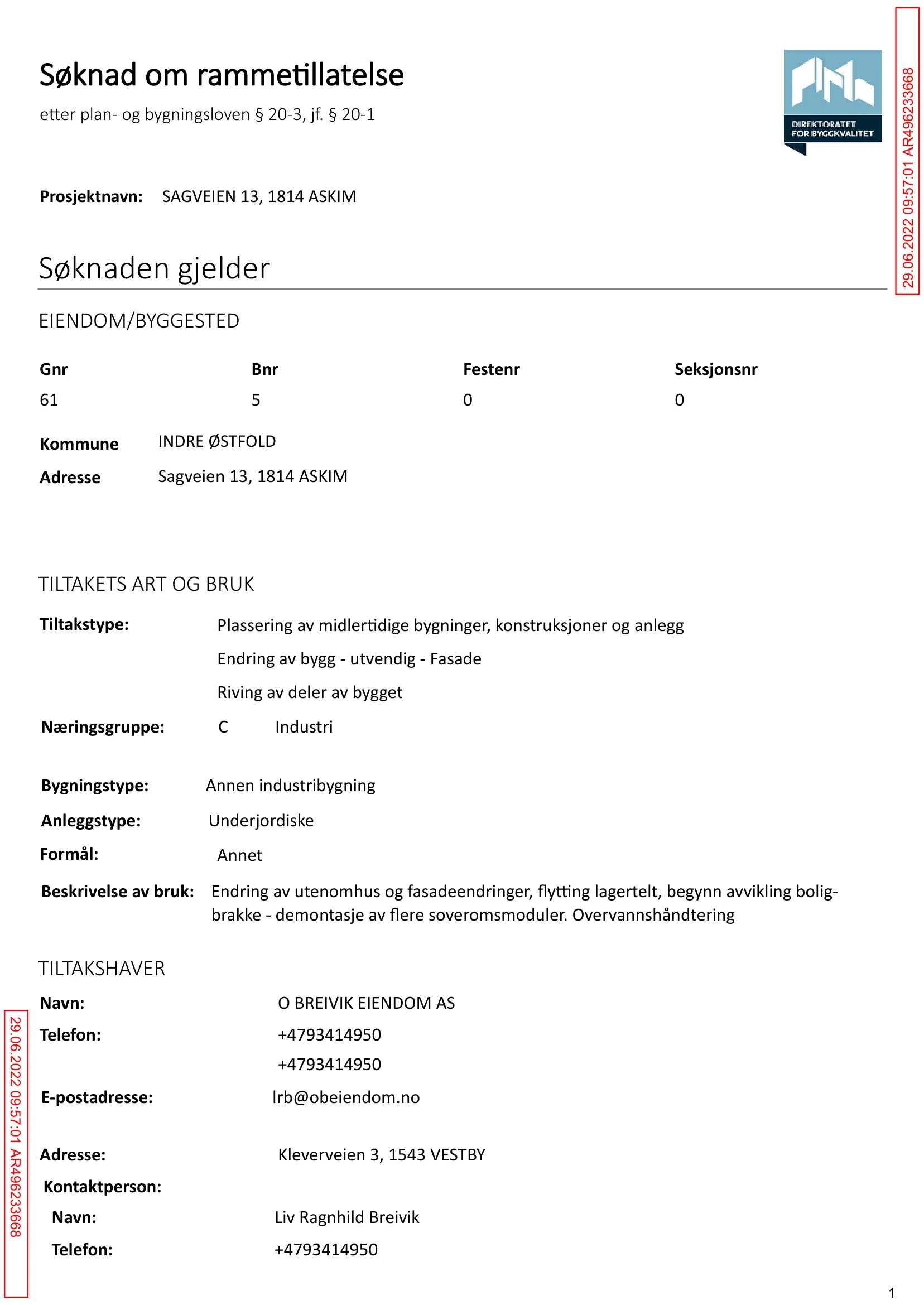 Søknad om rammetillatelse