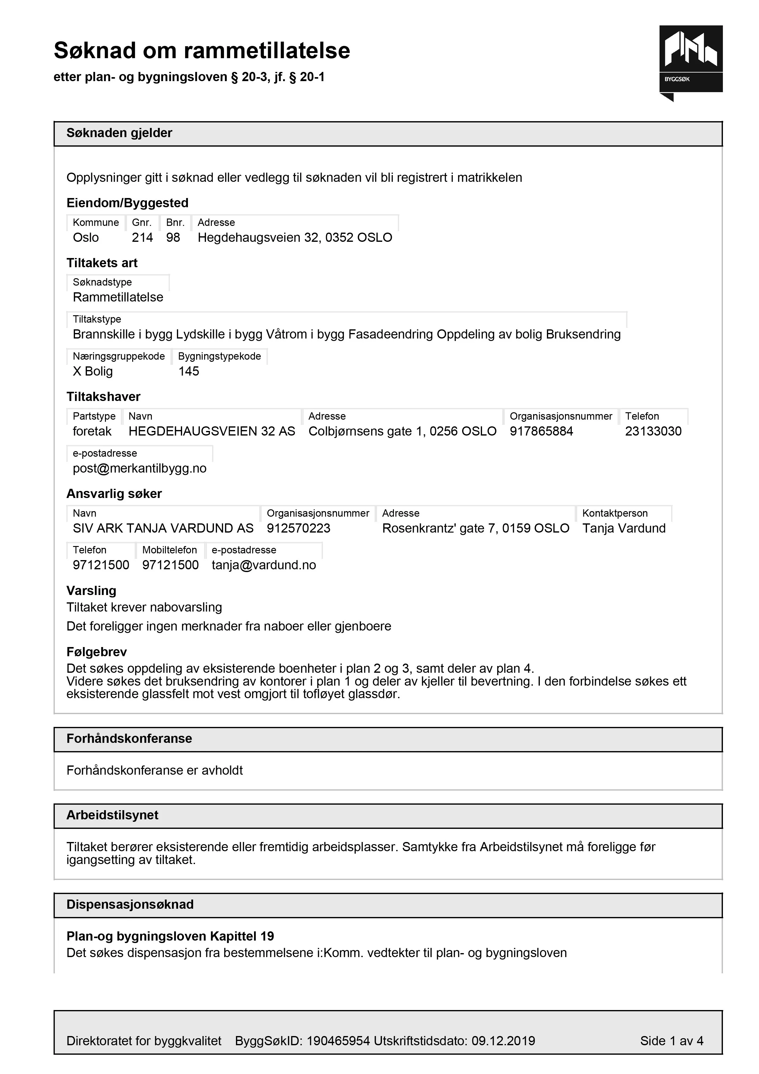 Søknad om rammetillatelse