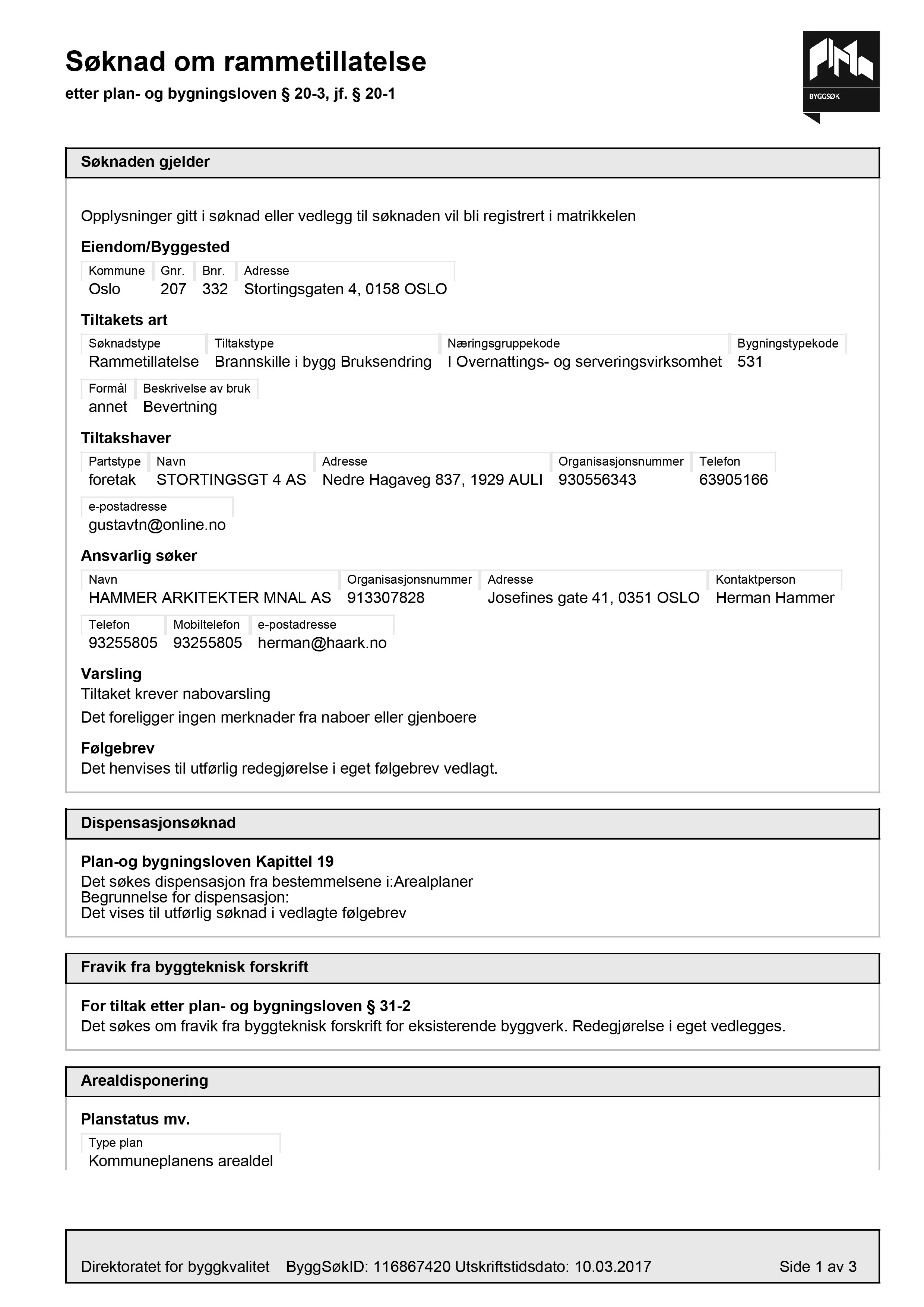 Søknad om rammetillatelse