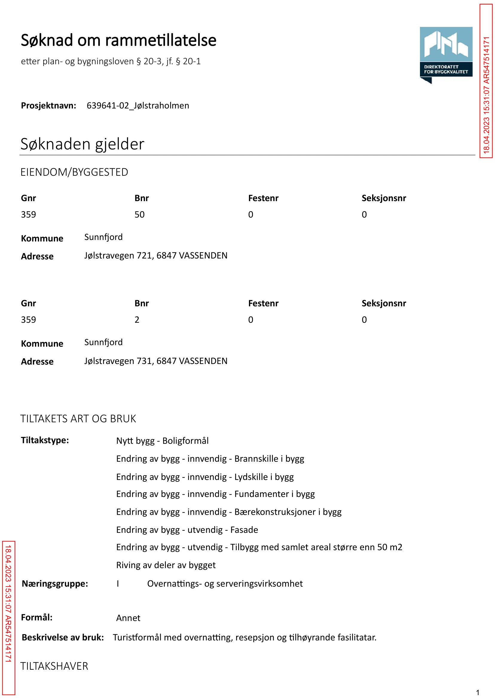 Søknad om rammetillatelse