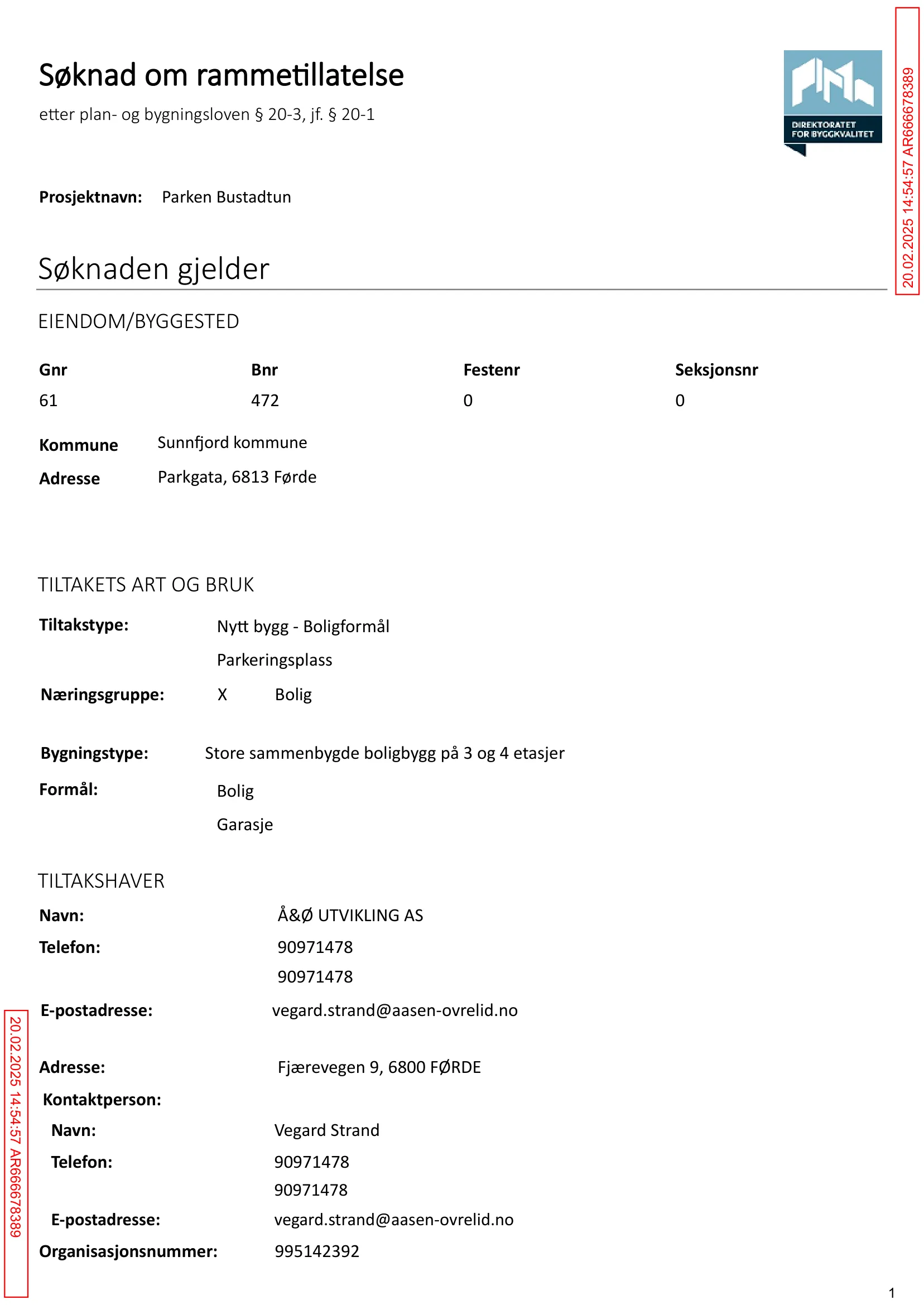Søknad om rammetillatelse