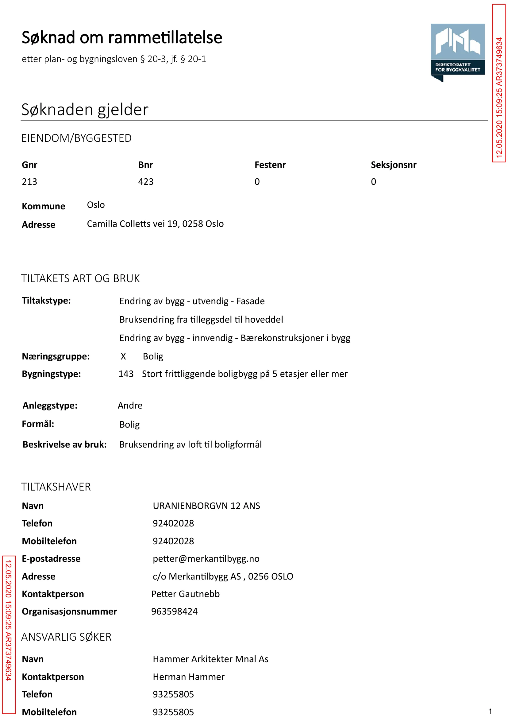 Søknad om rammetillatelse