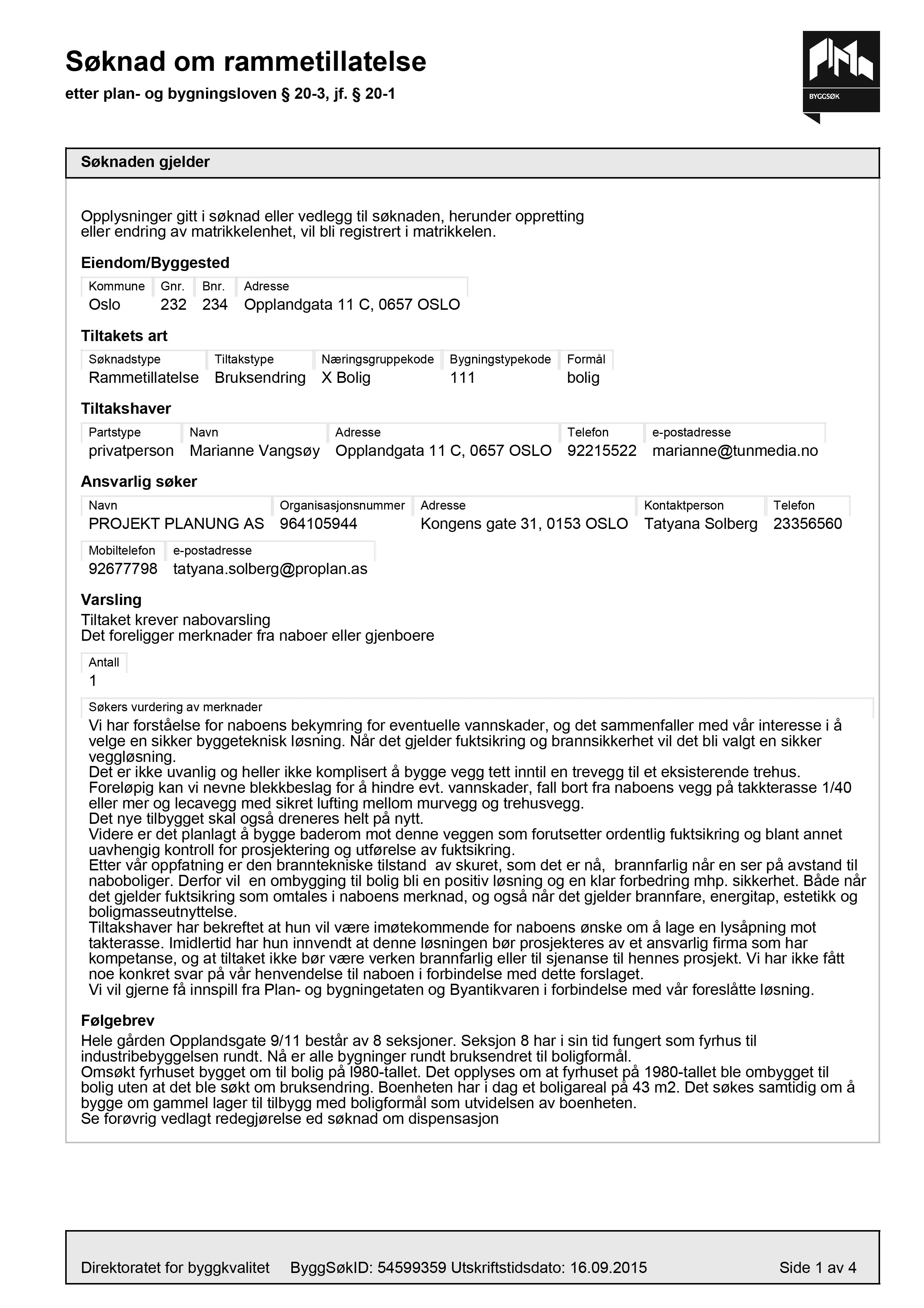 Søknad om rammetillatelse