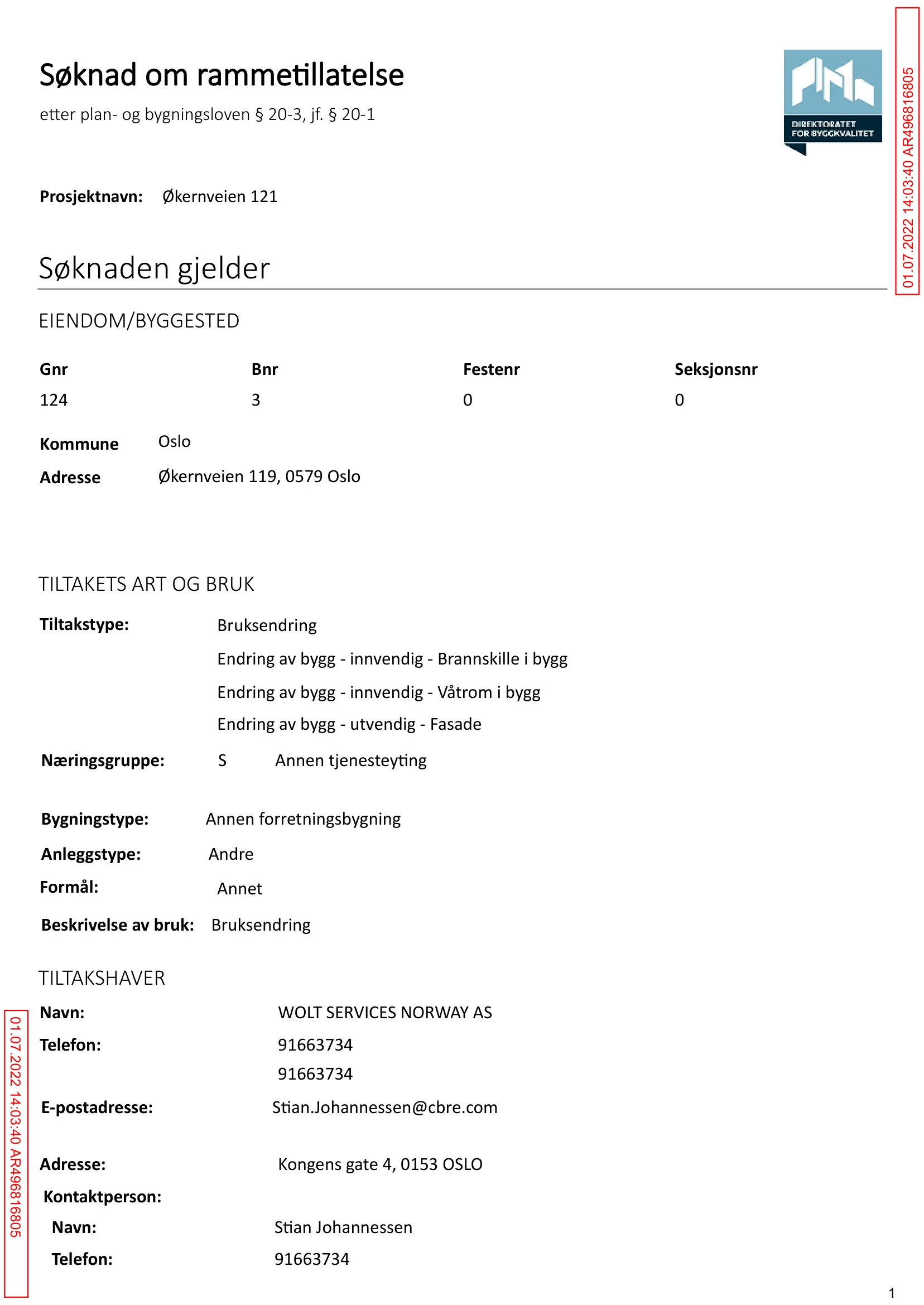 Søknad om rammetillatelse
