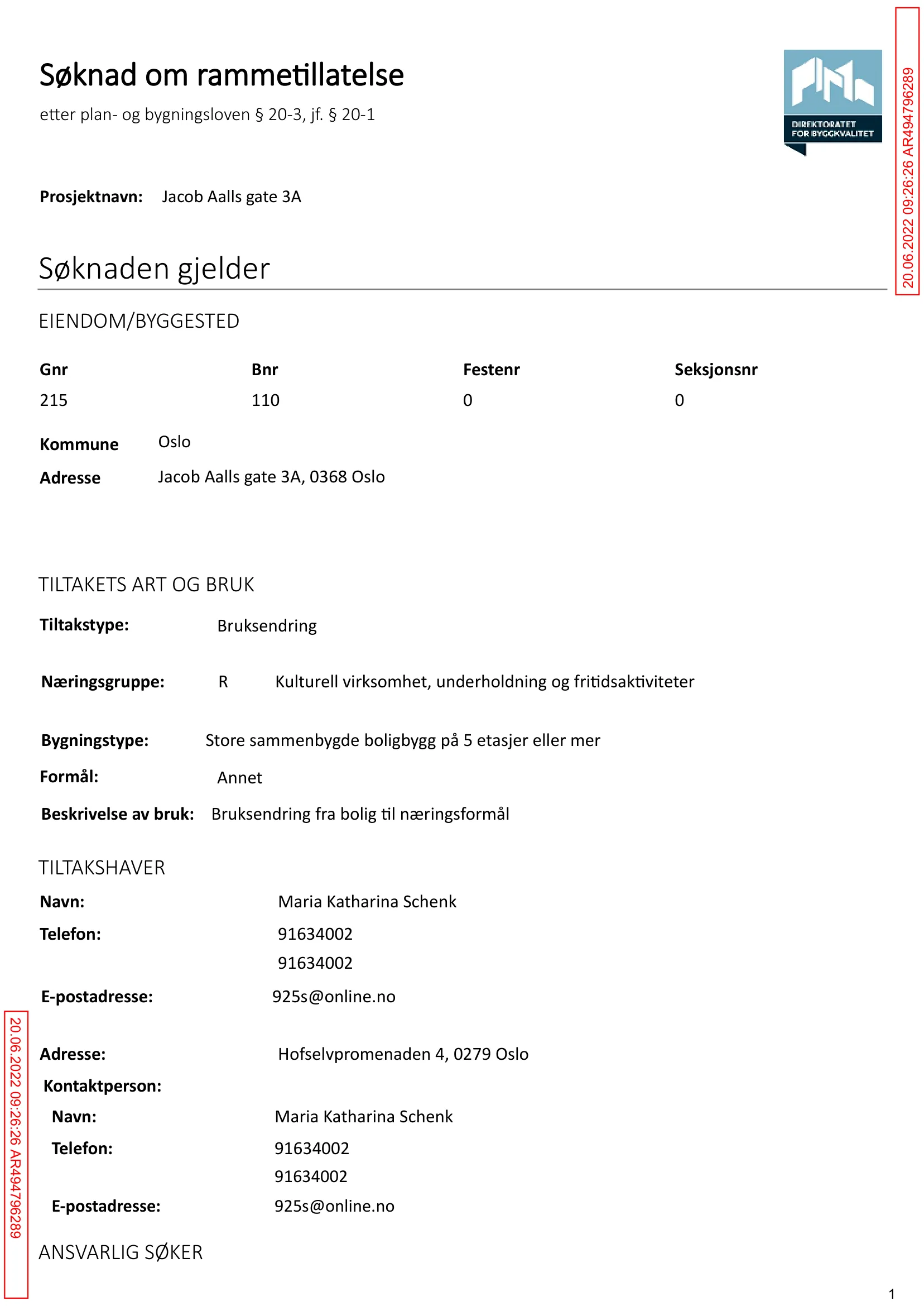 Søknad om rammetillatelse