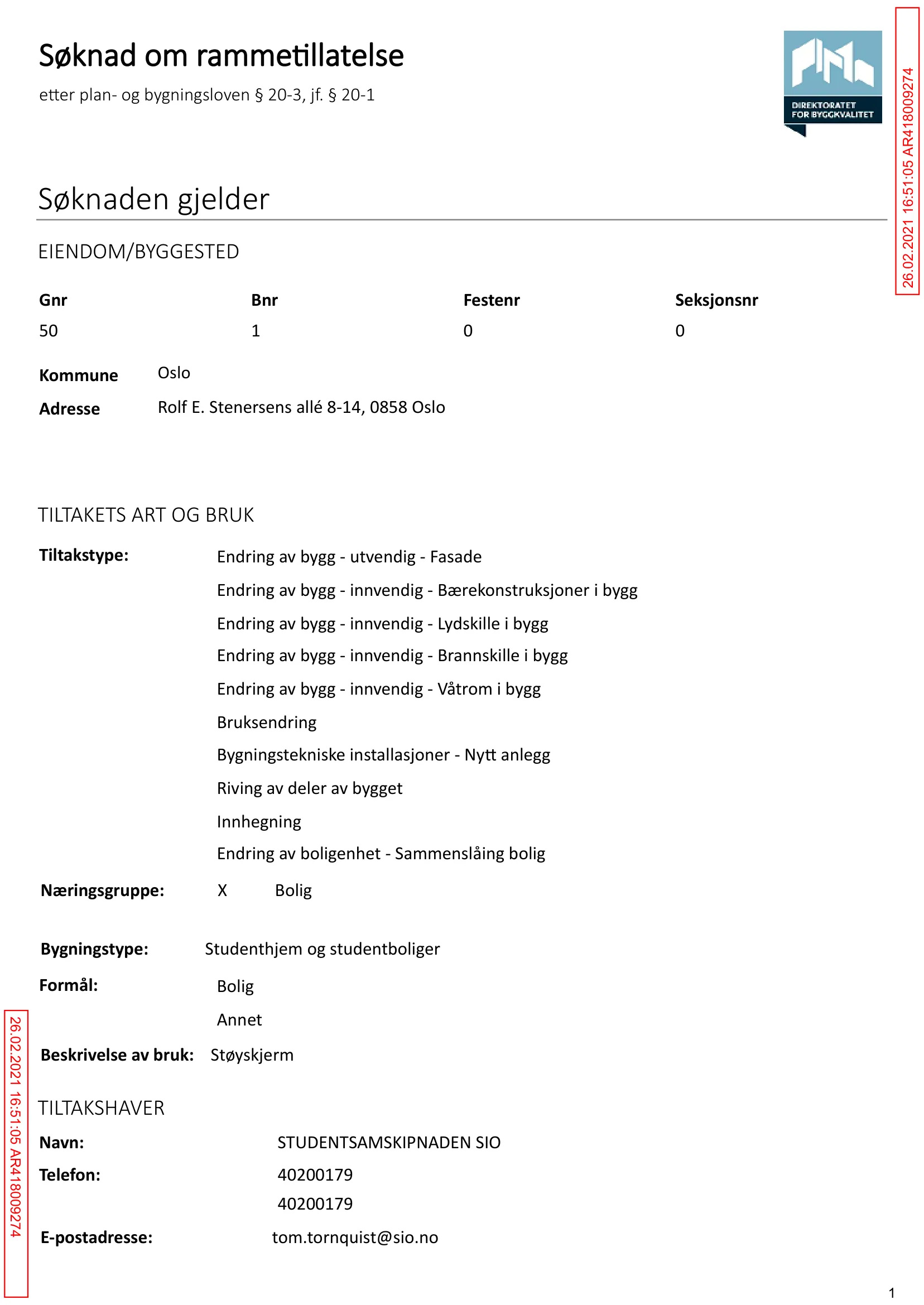 Søknad om rammetillatelse