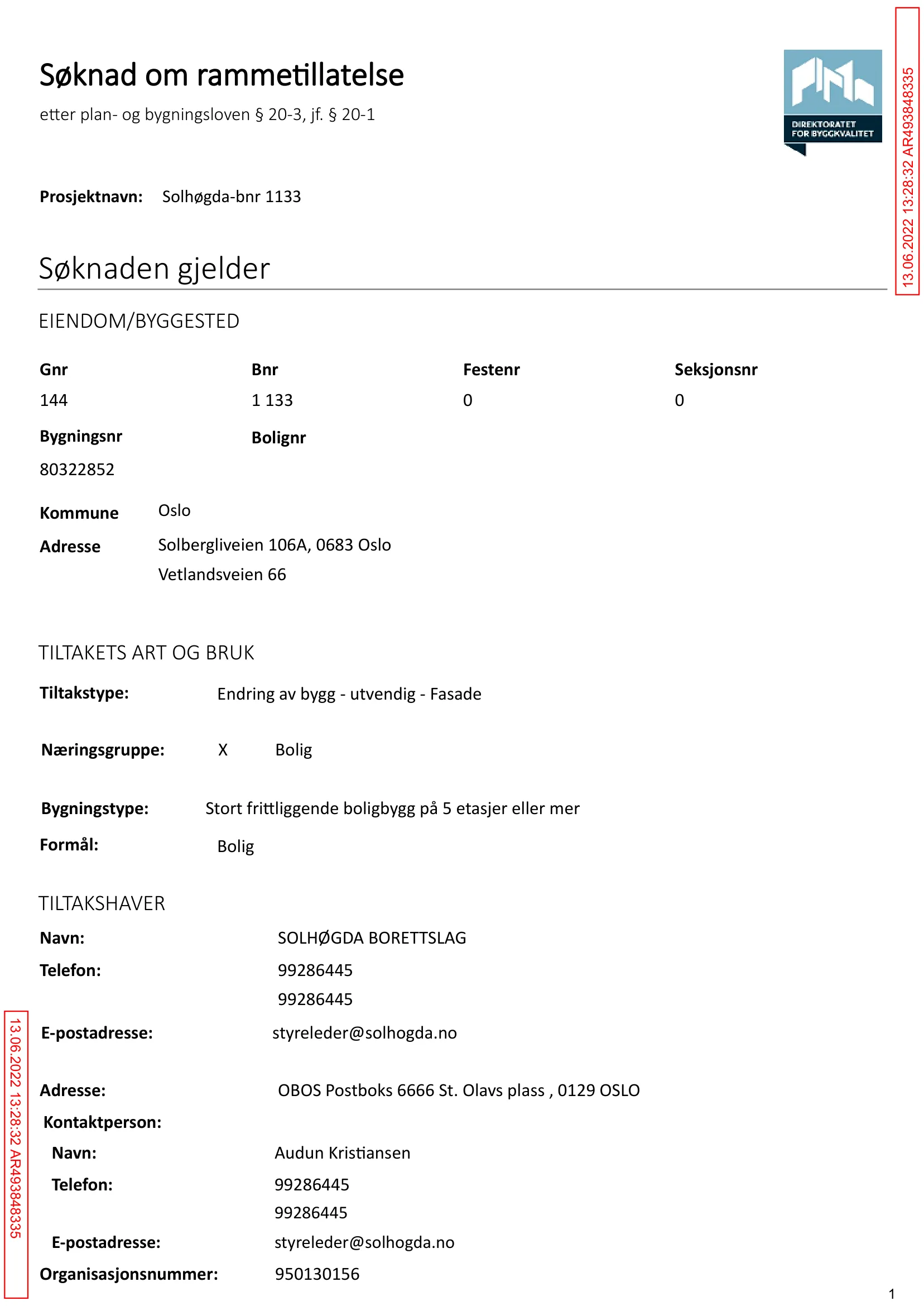 Søknad om rammetillatelse