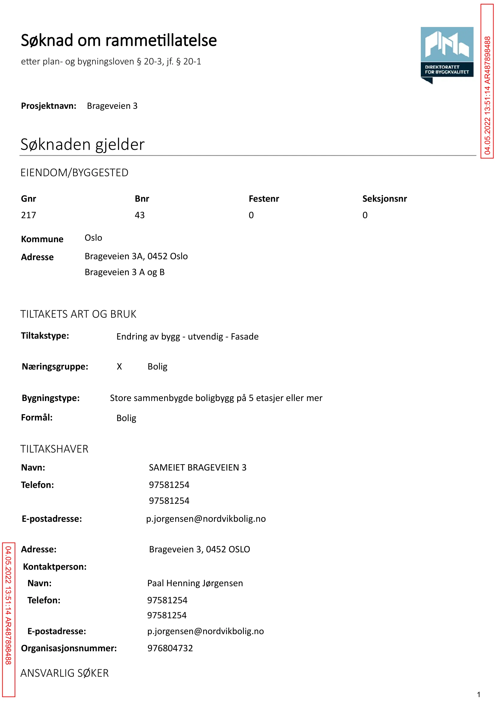 Søknad om rammetillatelse