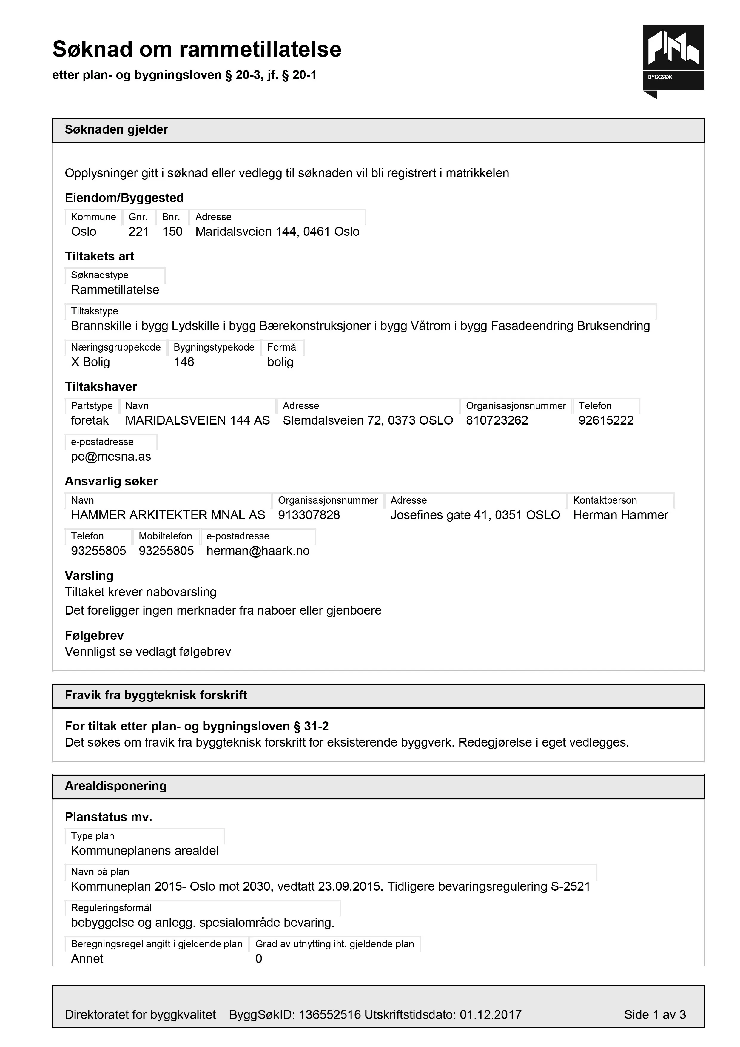 Søknad om rammetillatelse