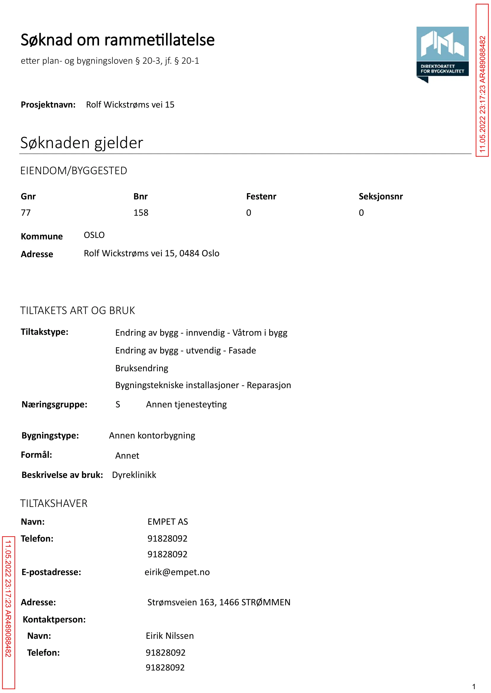 Søknad om rammetillatelse